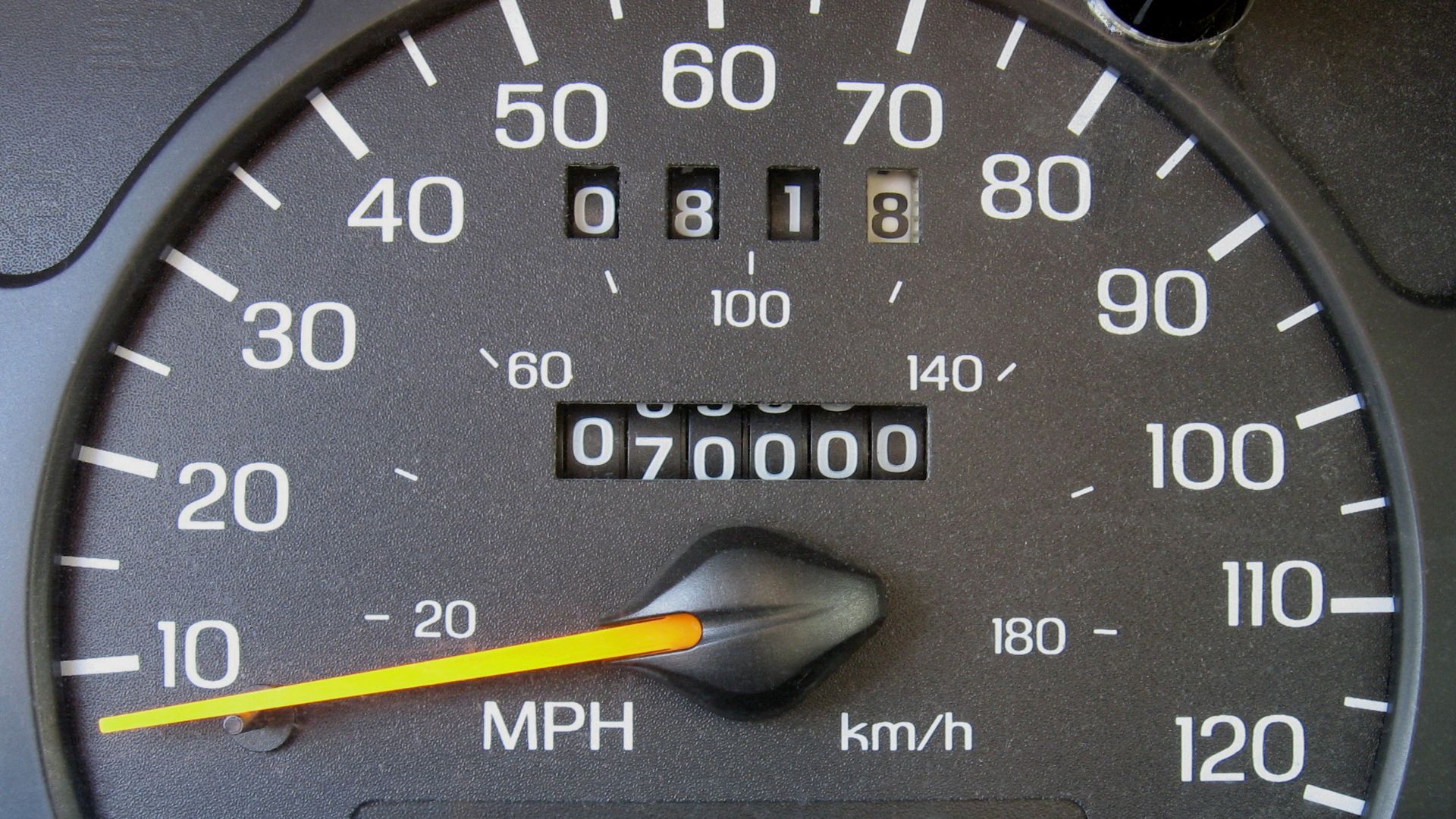 Odometer at 70,000 miles.