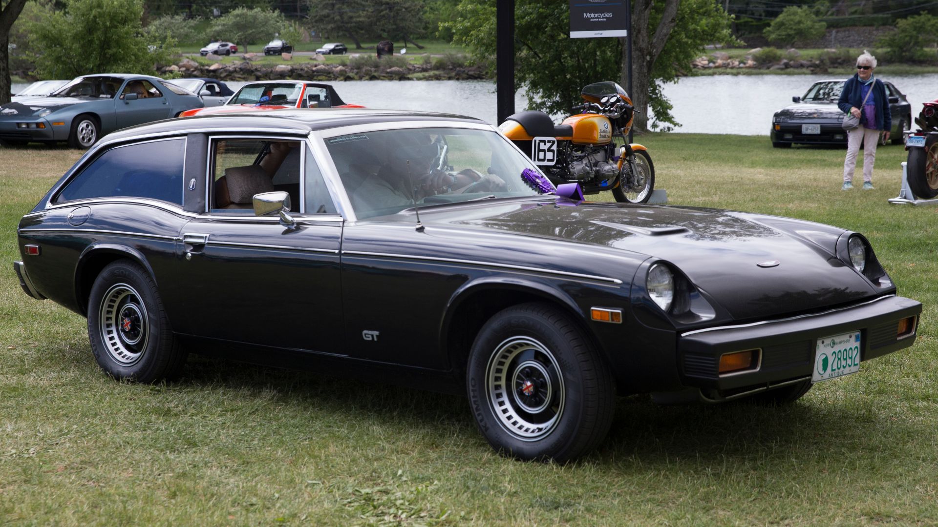 1976 Jensen GT in Black, Beige interior. Federalized specifications.