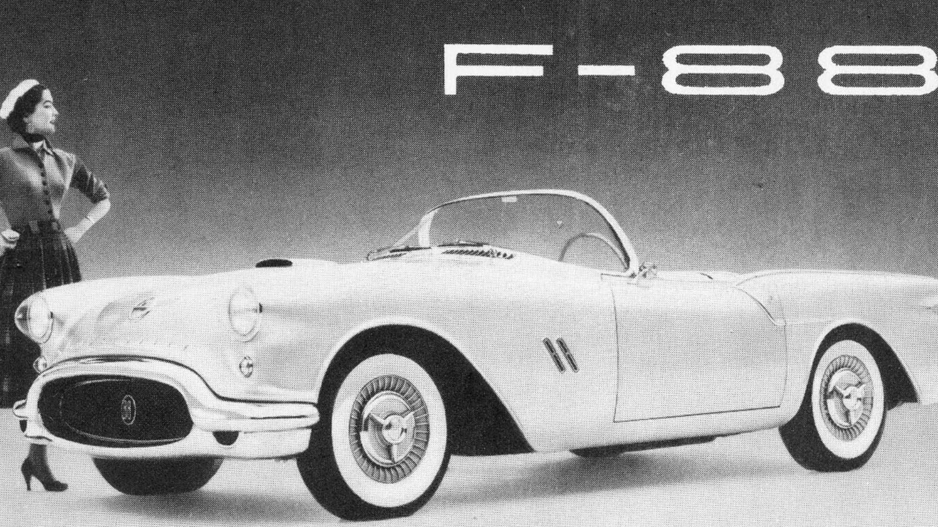 Ad card for the Oldsmobile F-88 concept car