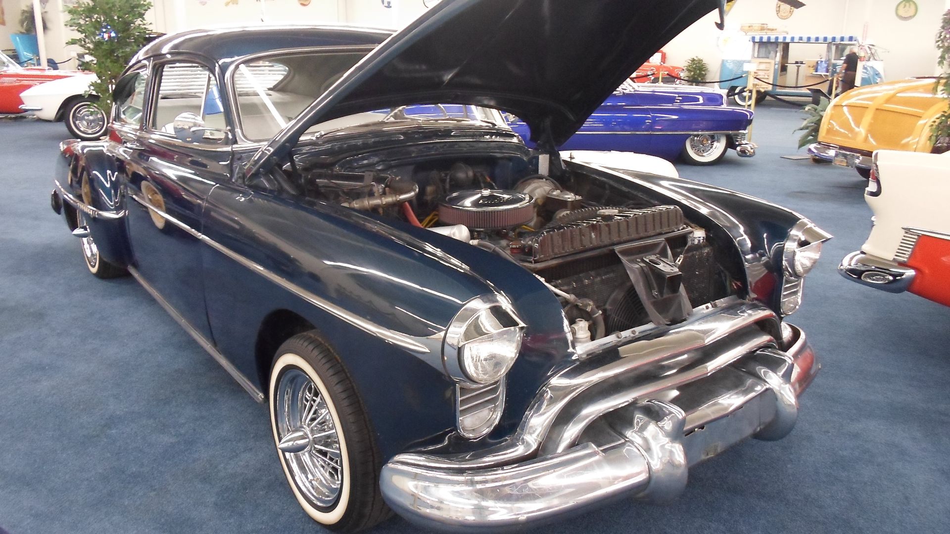 I quite liked this 1950 Oldsmobile 88 Futuramic Custom. It had a Oldsmobile 455cid V8 installed. Owned by Metallica member James Hetfield. Priced at $25.5K