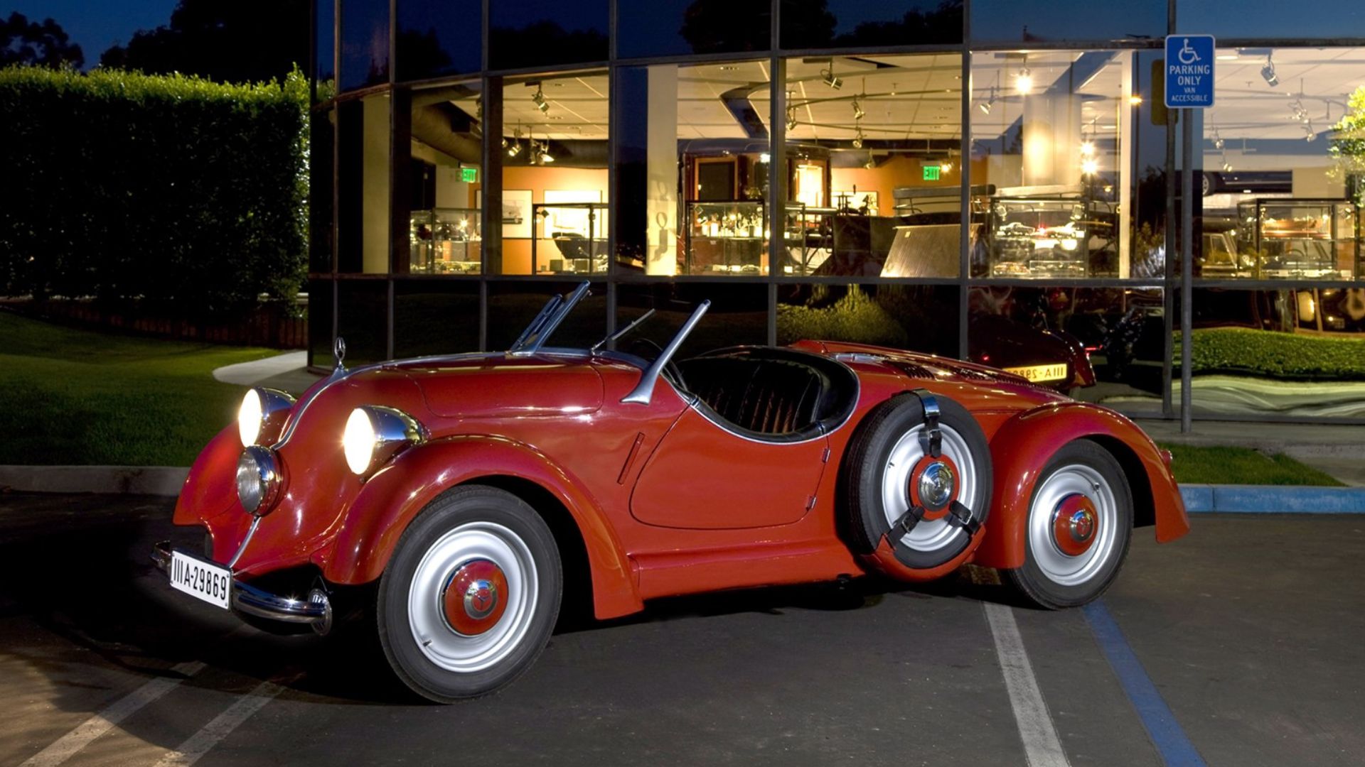 Fully Restored 1934 Mercedes-Benz 150 Sport Roadster at the Mercedes-Benz Classic Center.