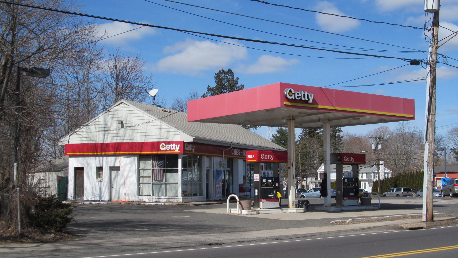 A Getty roadside gasoline station in Cheshire Connecticut