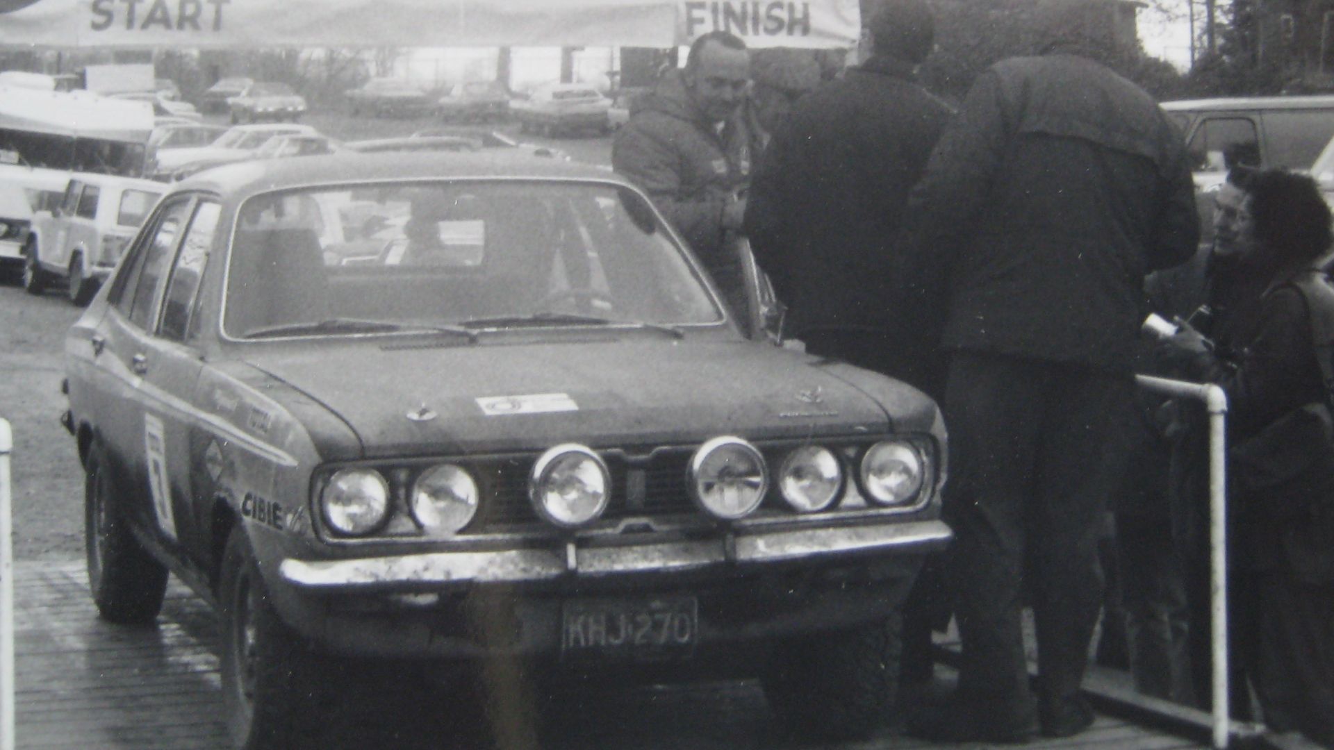This is Scott Harvey in his Plymouth Cricket, at the 1971 Press On Regardless Rally.