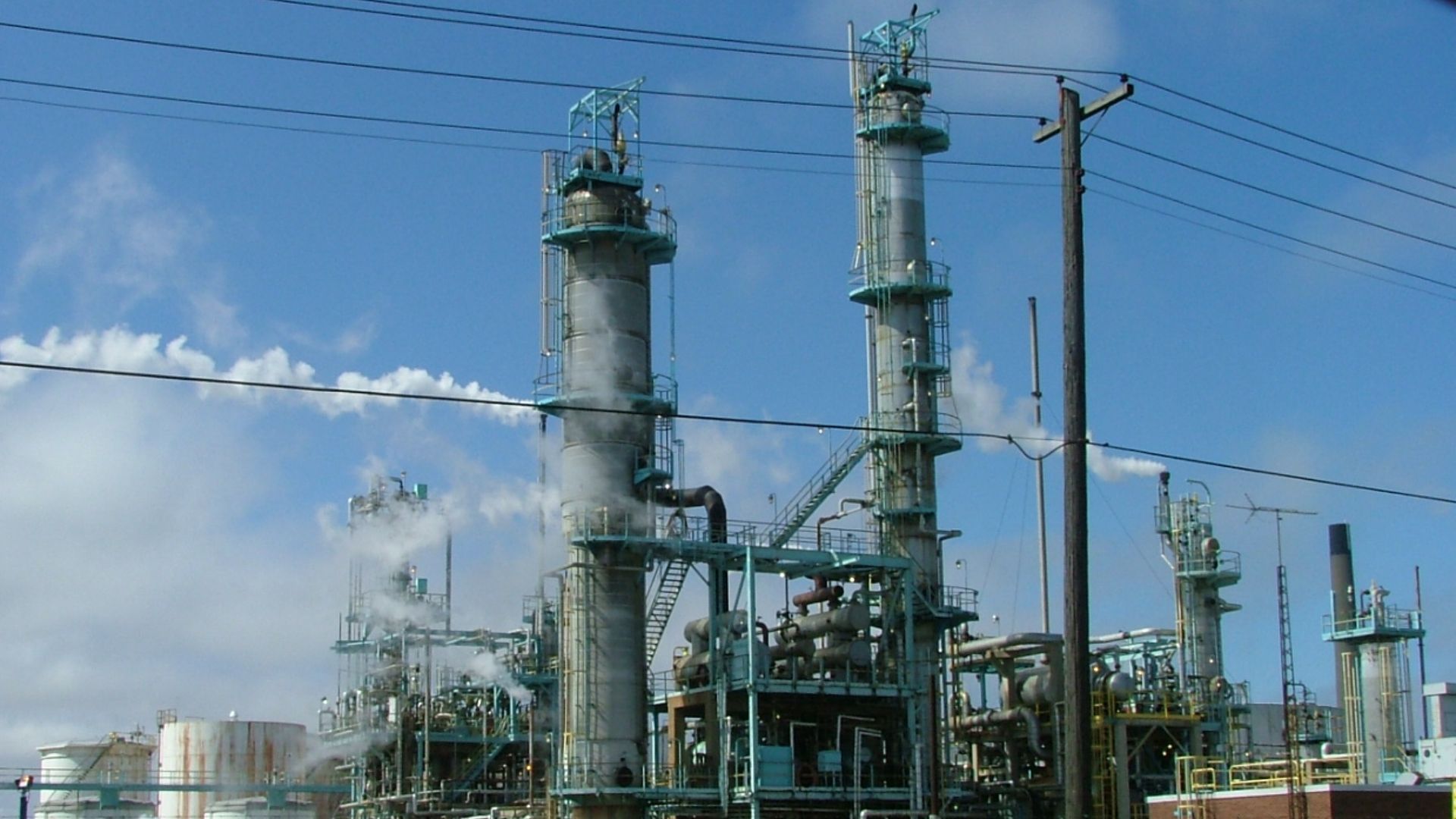 This is a shot of part of the Imperial Oil Refinery.