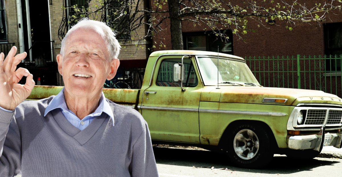 vintage-green-pickup-truck-on-urban-street
