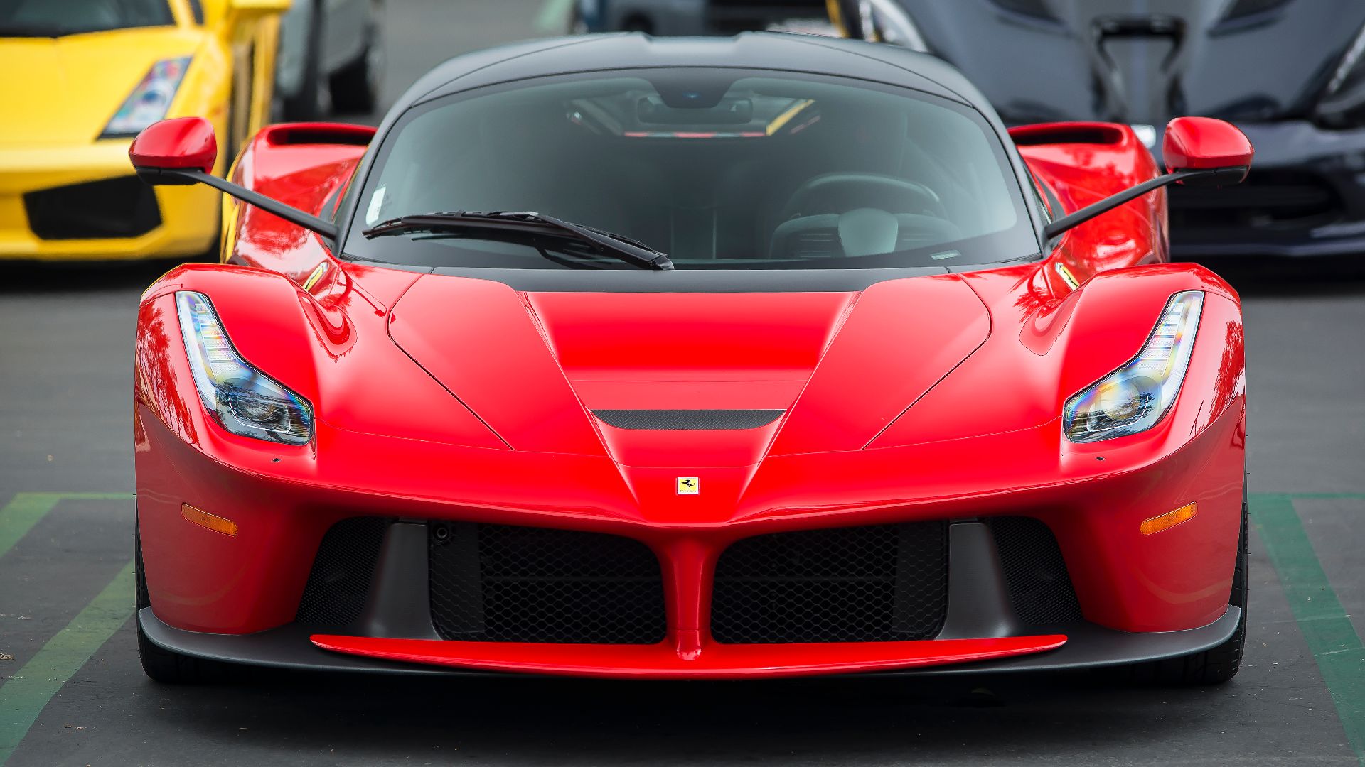 Front shot of a Ferrari LaFerrari spotted at Crystal Cove in Newport Beach California.