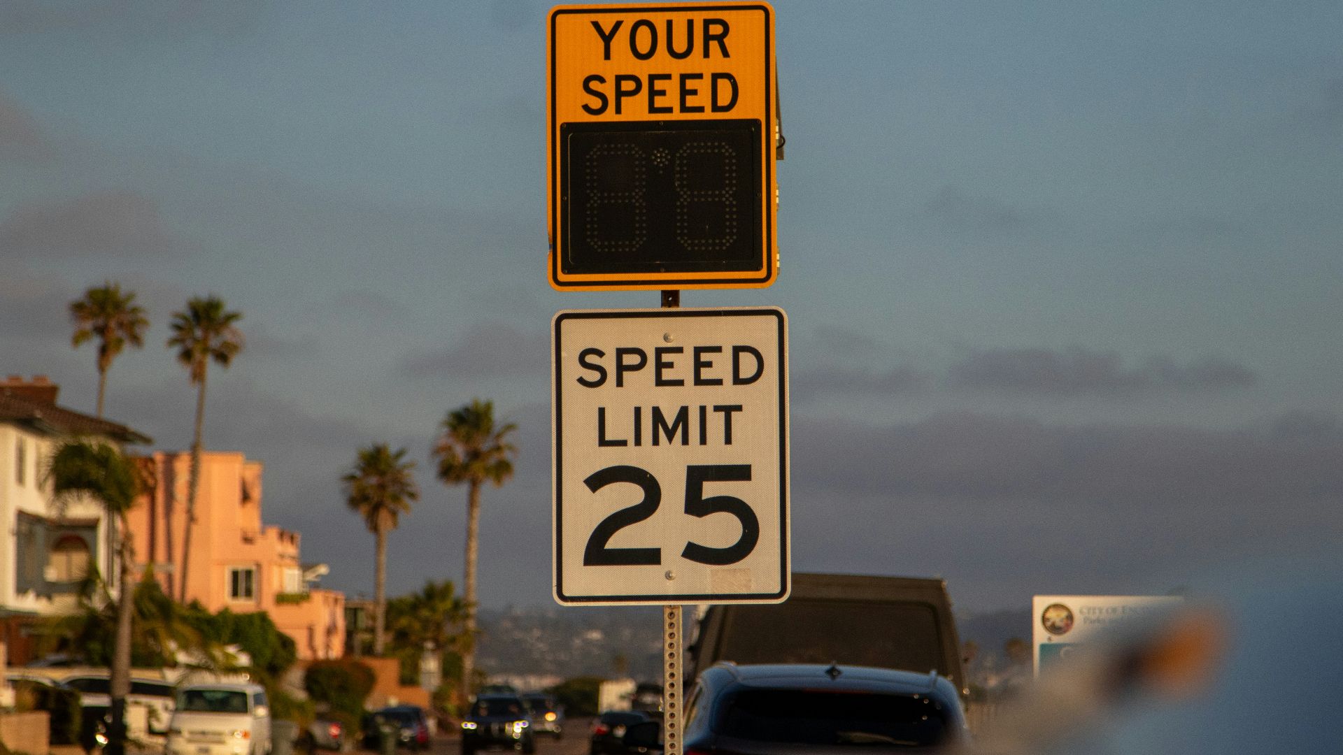 Radar speed sign showing