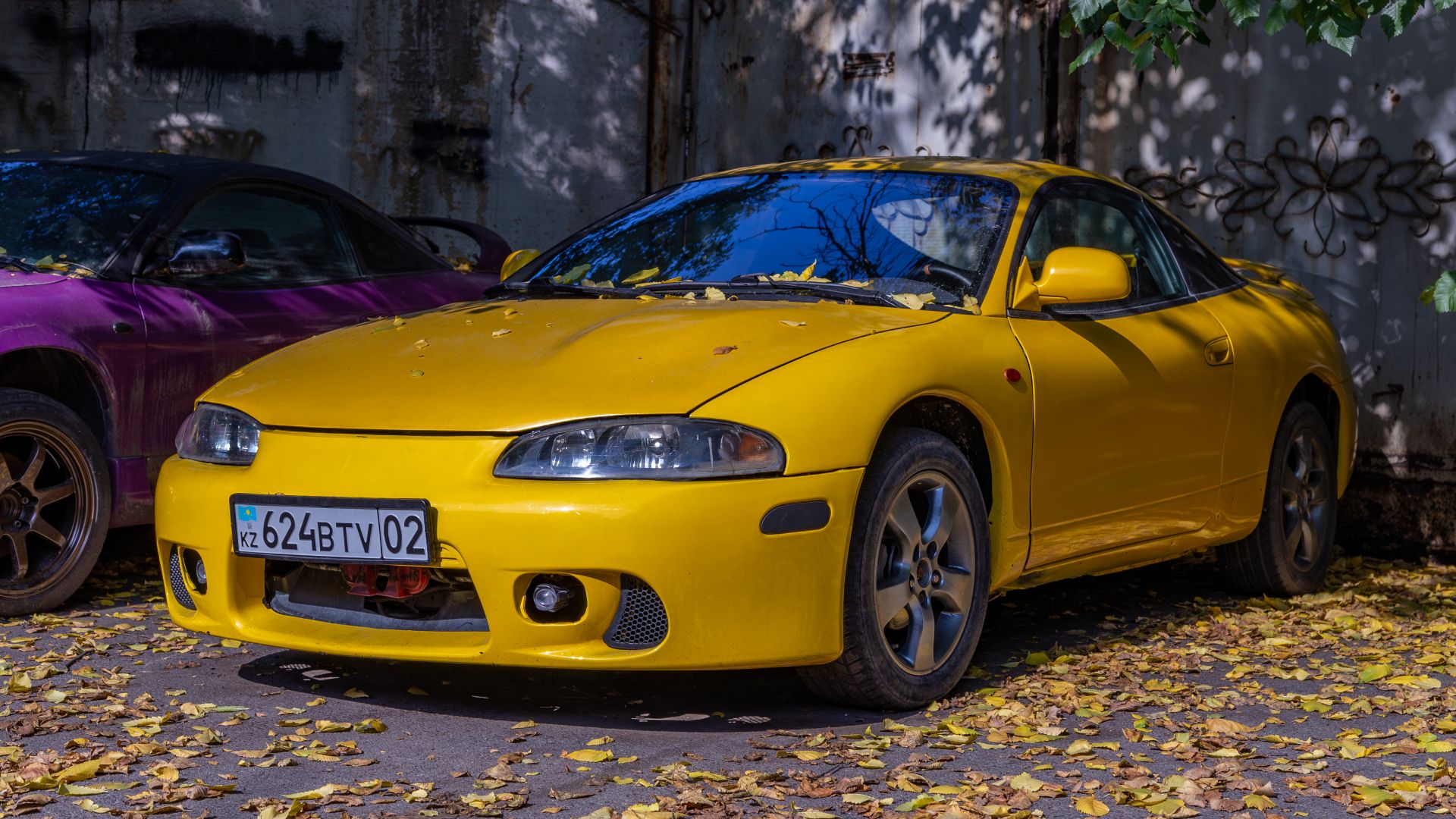 Mitsubishi Eclipse II in a backyard of 114, Panfilov Street, Almaty, Kazakhstan.