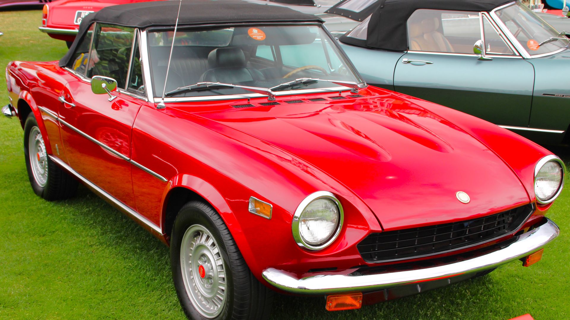 A Fiat 124 Sport Spider taken at London Concours 2022.
