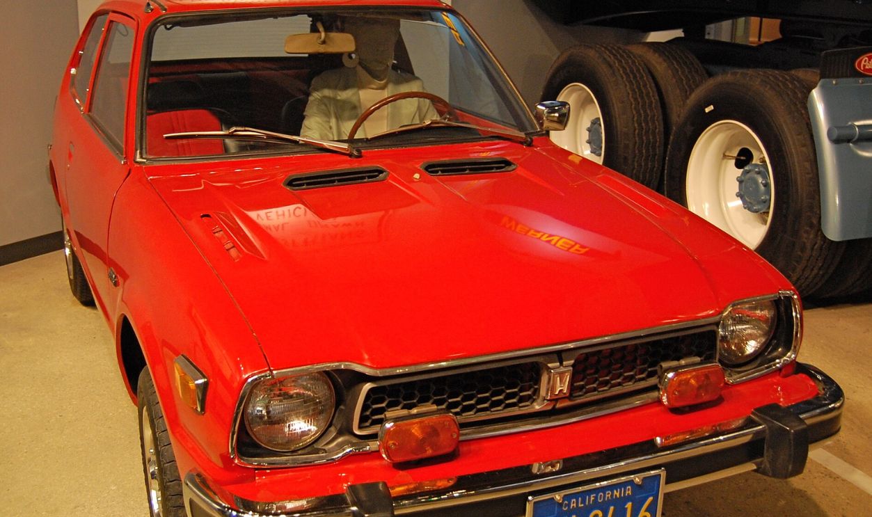 A 1977 Honda Civic exhibited at the National Museum of American History, Washington, D.C.