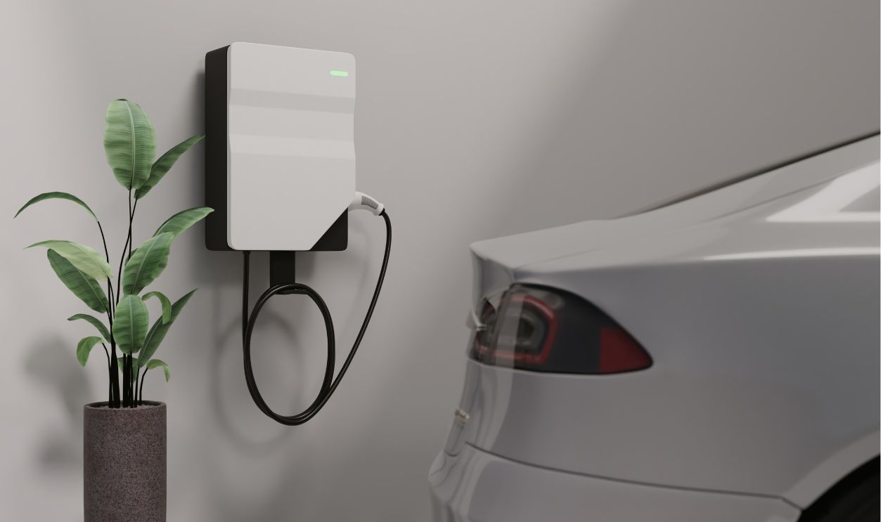 Wallbox EV electric vehicle charger Installed in buildings or in homes.