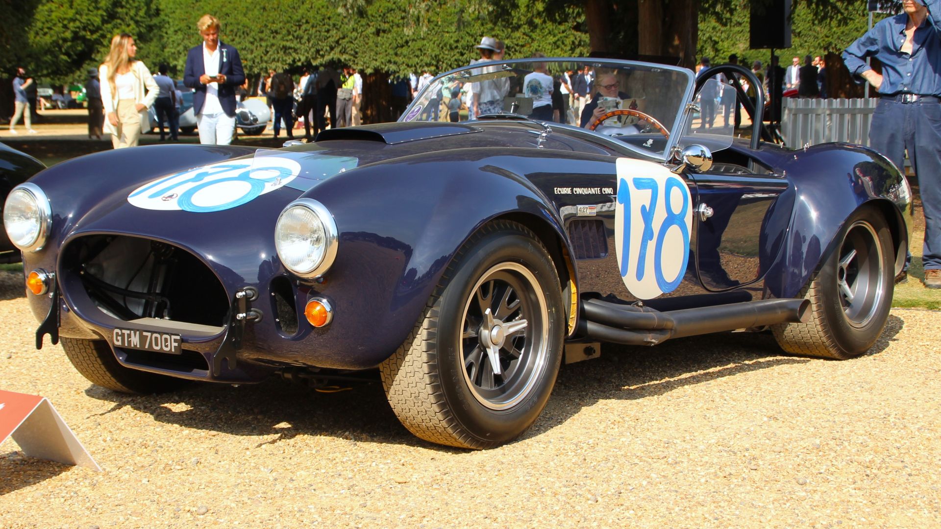 A 1965 Shelby Cobra taken at Hampton Court Concours 2024.