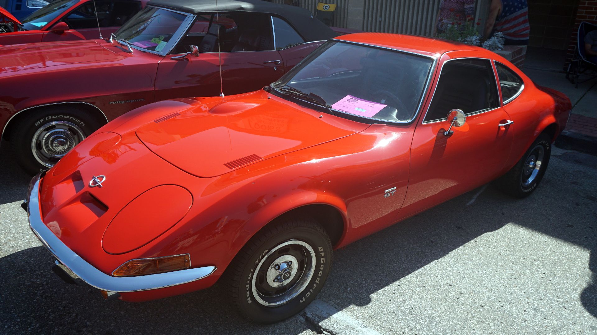 A 1970 Opel GT on display at the 2023 Downtown West Allis Classic Car Show in West Allis, Wisconsin (United States).