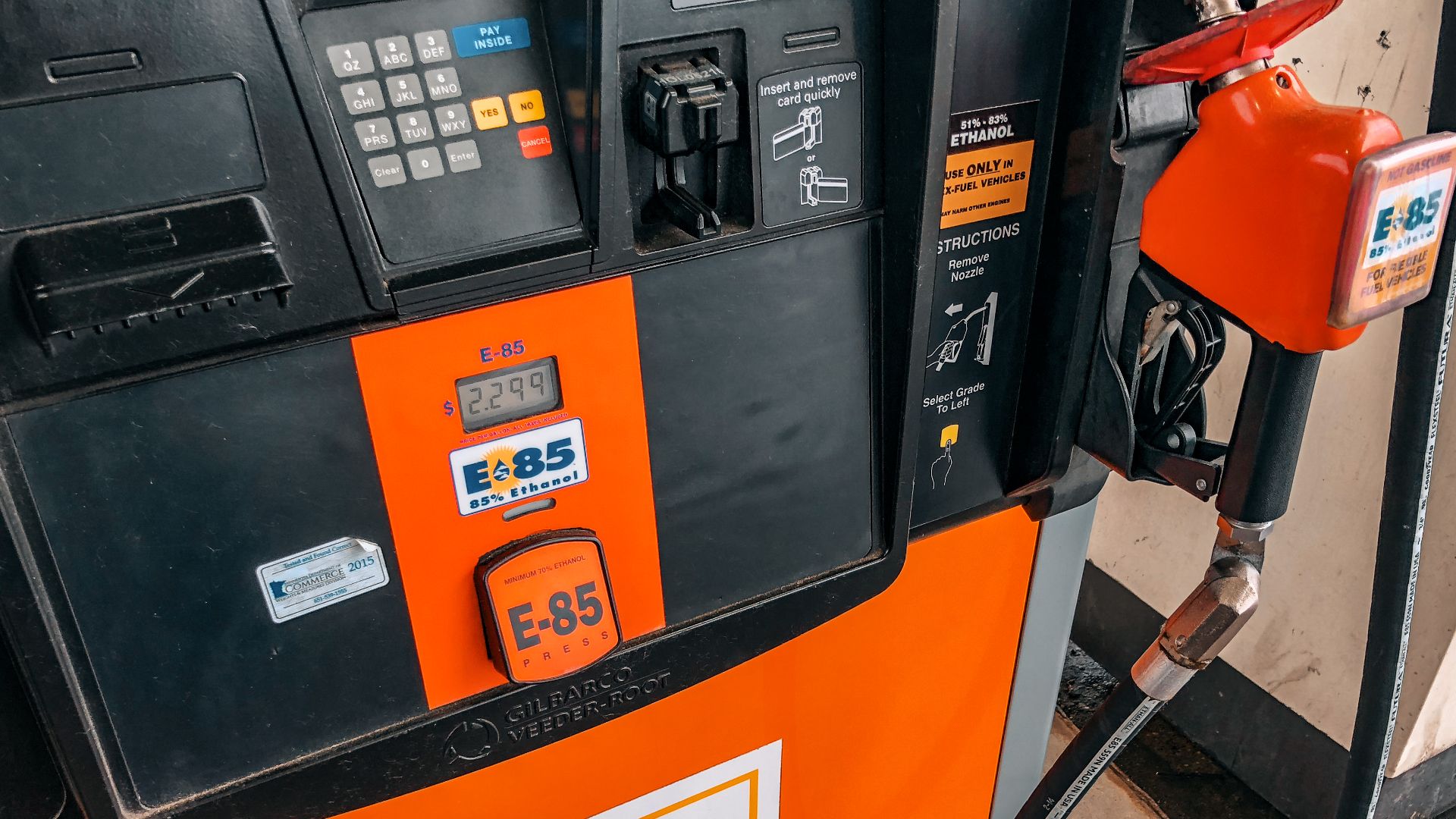 An E85 (85% ethanol) gas pump at a fueling station in Inver Grove Heights, Minnesota.
- 

(C) 2018 Tony Webster