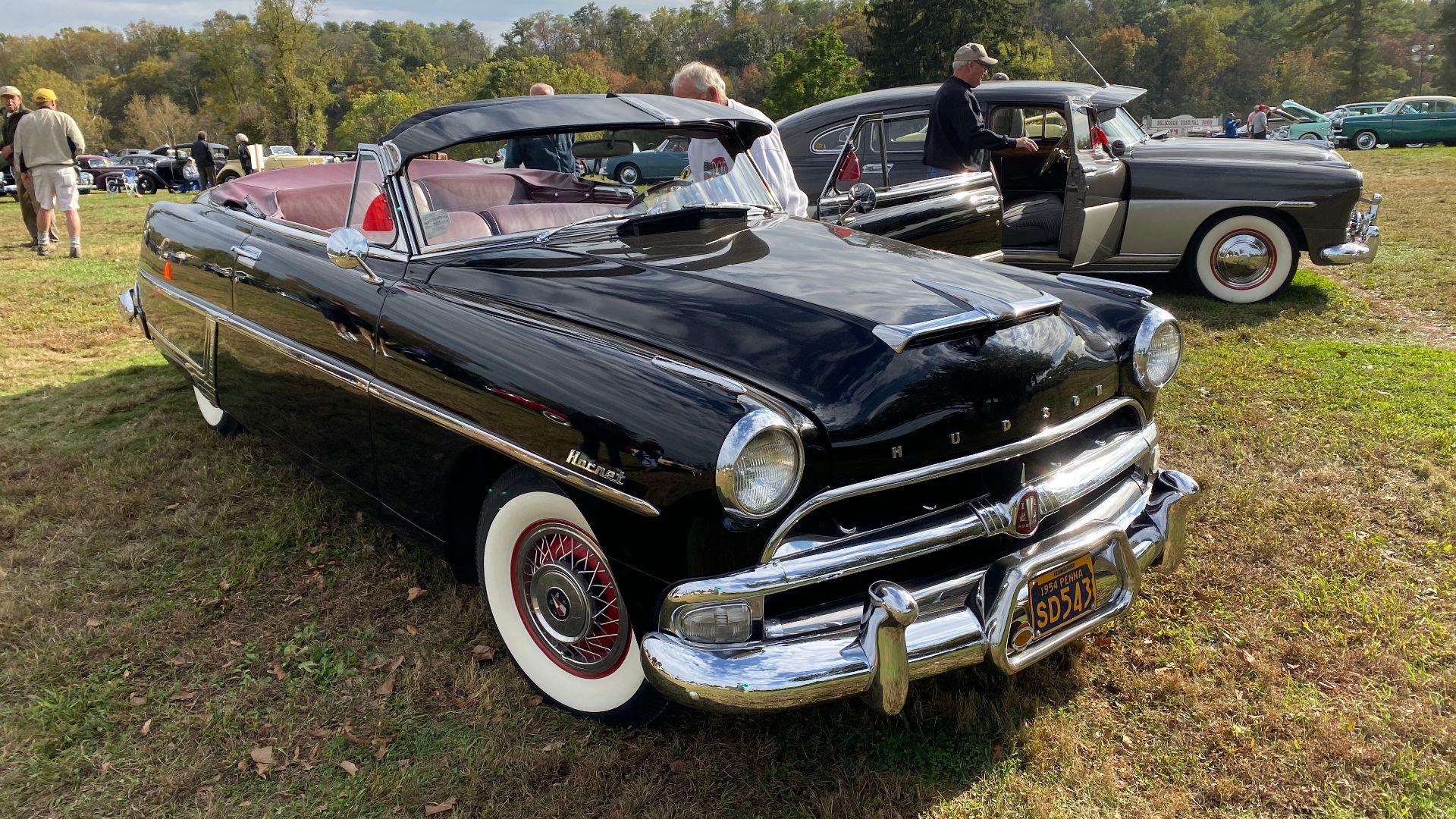 Front right side view of a 1954 Hudson Hornet convertible. Last year of the