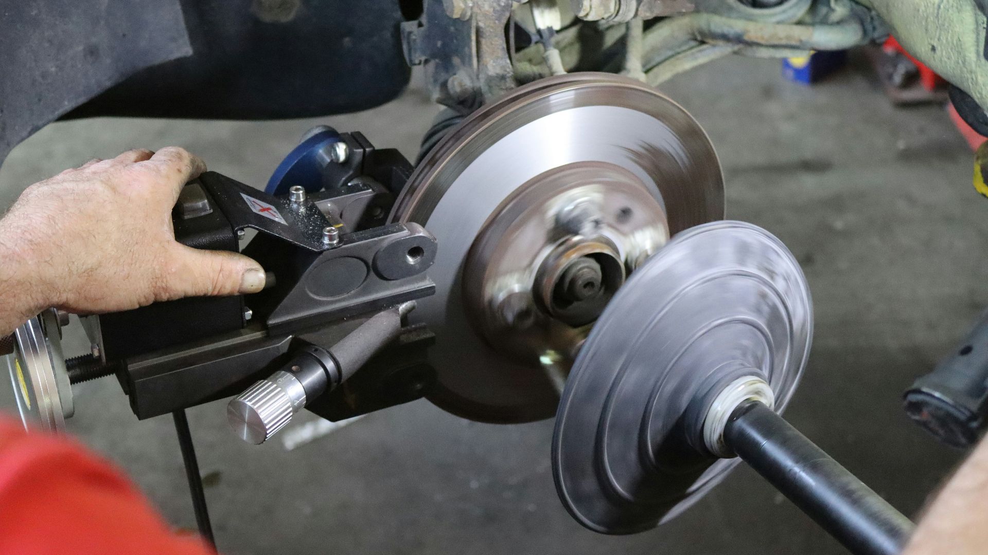 a person holding a tool