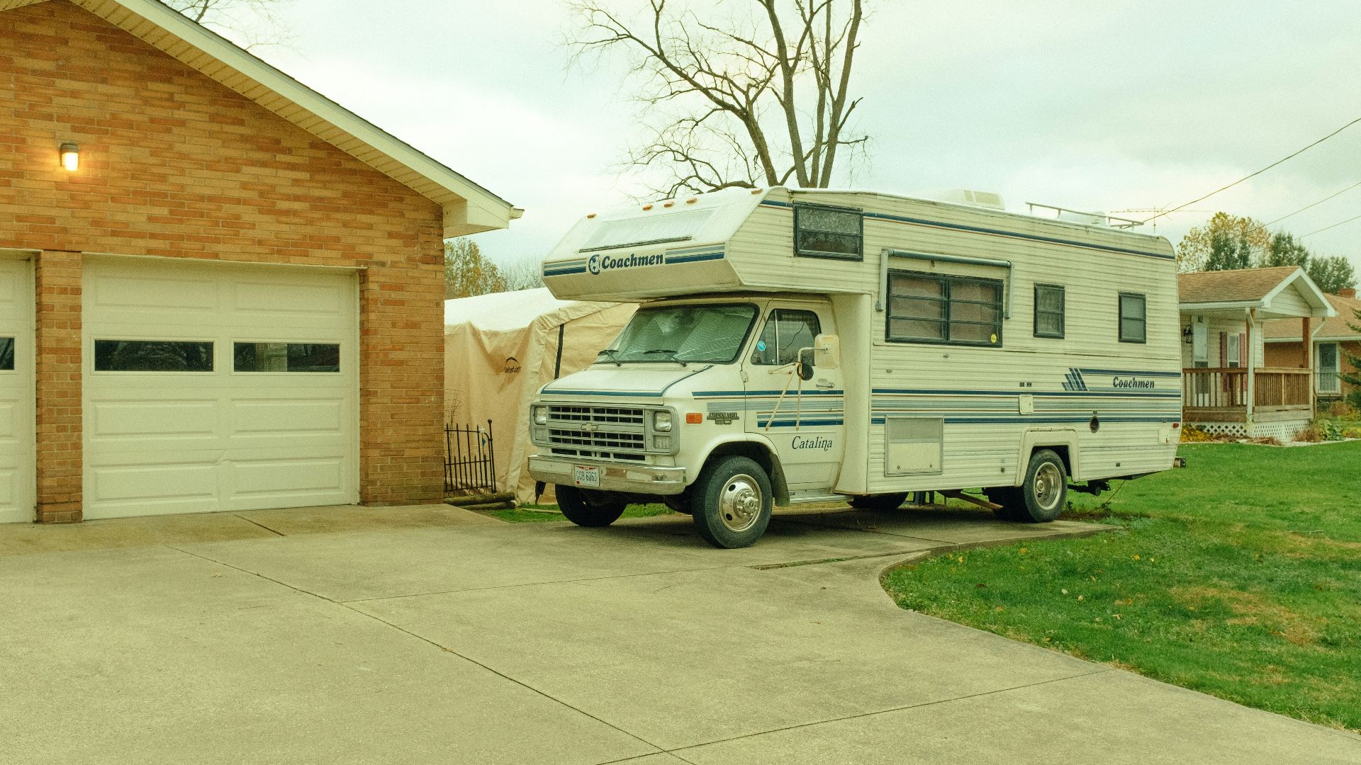 white and black mobile home