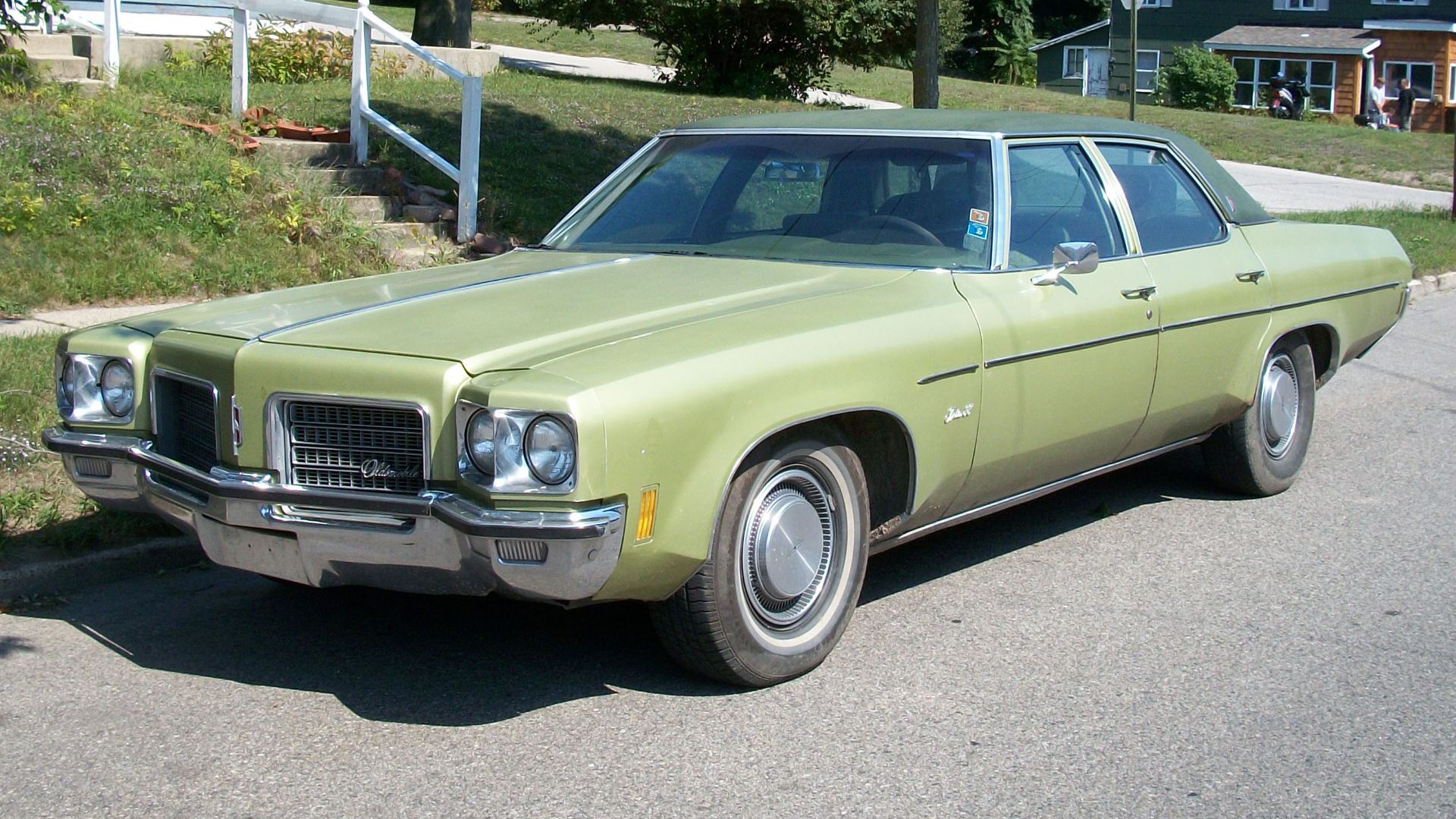 1971 Oldsmobile Delta 88 sedan photographed in Manistee, Michigan.