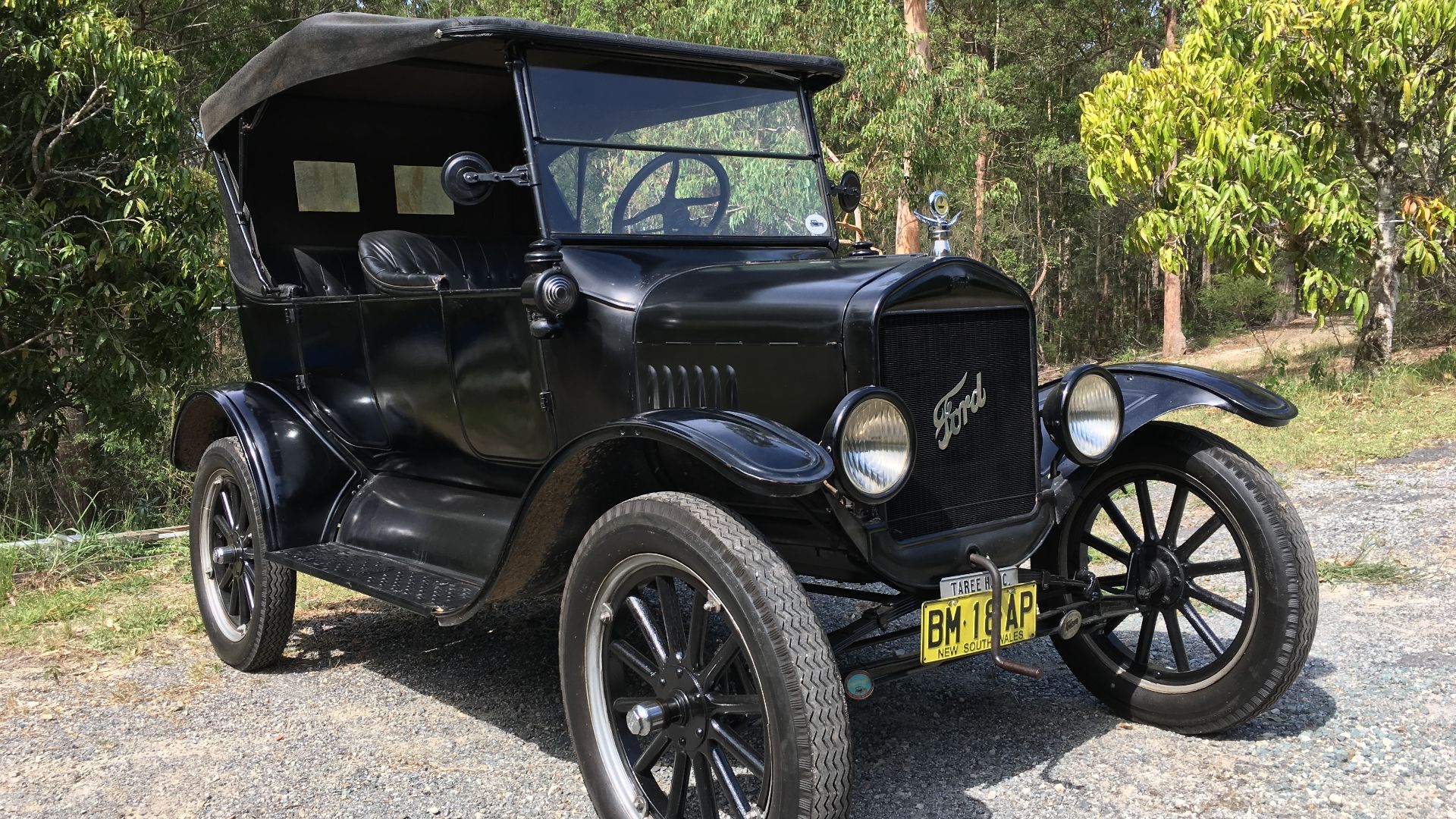 1925 Ford Model T touring, built at Henry Ford’s Highland Park Plant in Dearborn, Michigan. This example now resides in Australia, owned by the founder of FordModelT.net
