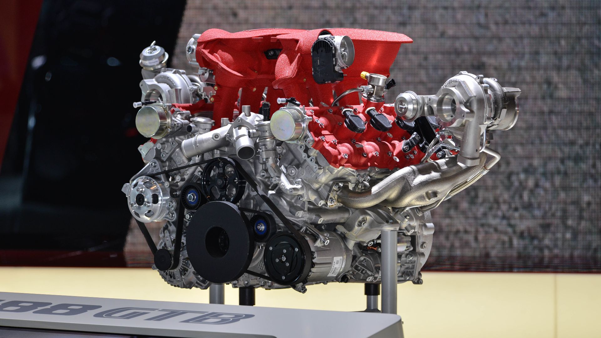 Ferrari 488 GTB engine. Ferrari 488GTB Engine. 3.9L twin turbo V8, 660 bhp at 8000 rpm, 759 N·m at 3000 rpm