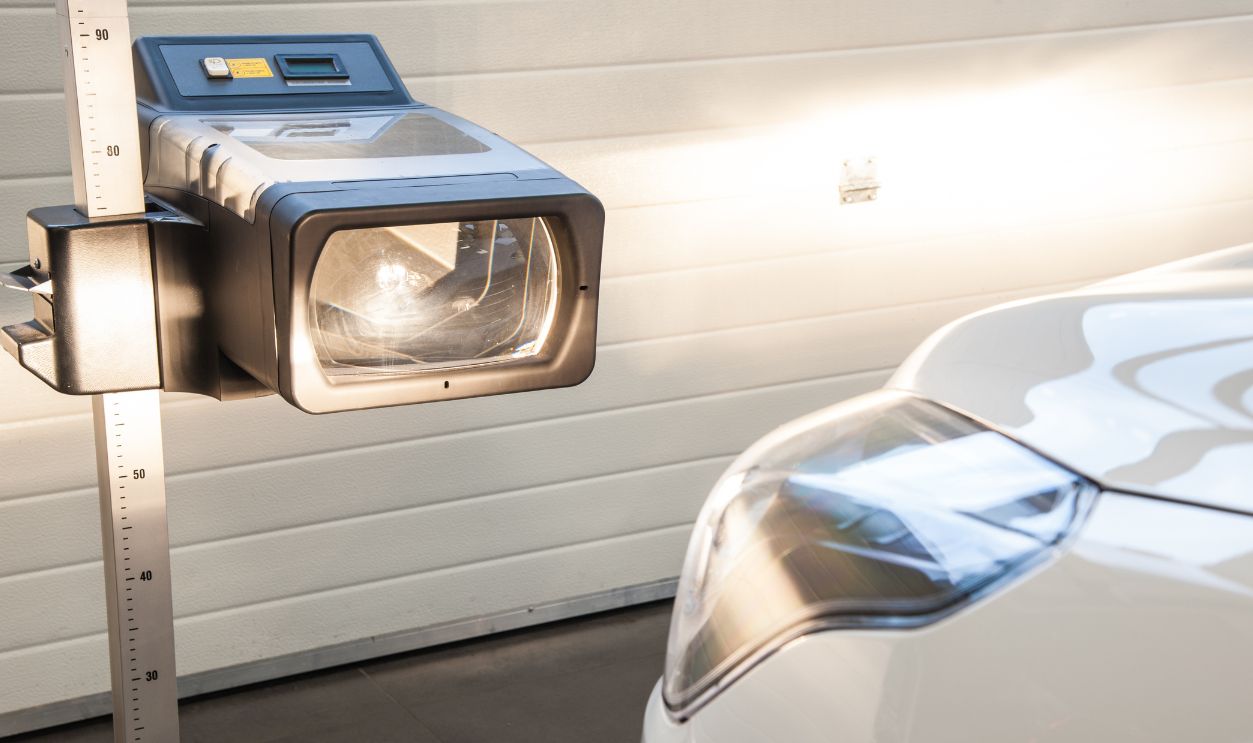 headlight adjustment in a car by an authorized service