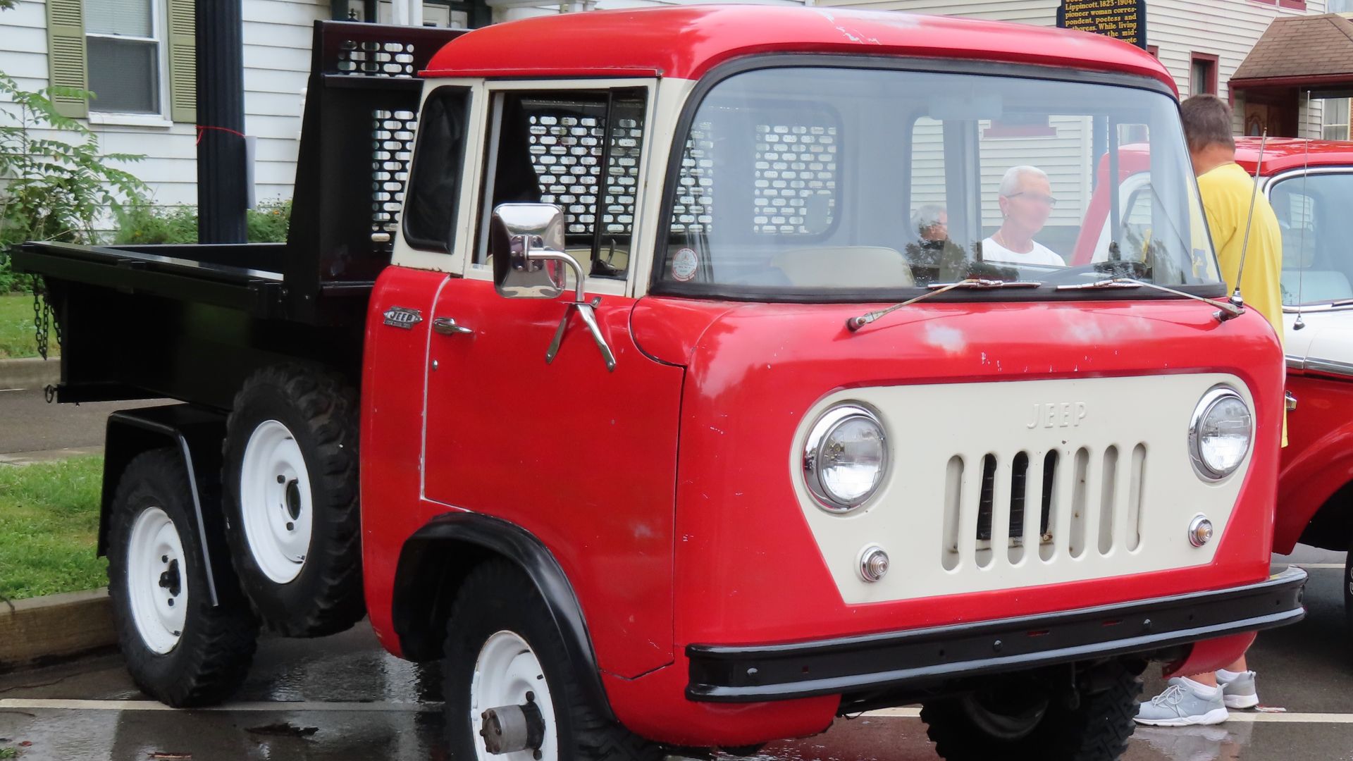 1958 Jeep FC-150 photographed at the 2023 New Brighton Car Cruise in New Brighton, Pennsylvania. Finished in President Red.