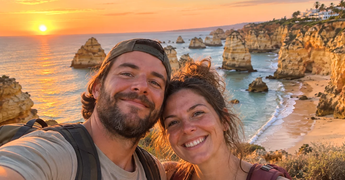 Sunset selfie in Lagos Portugal.
