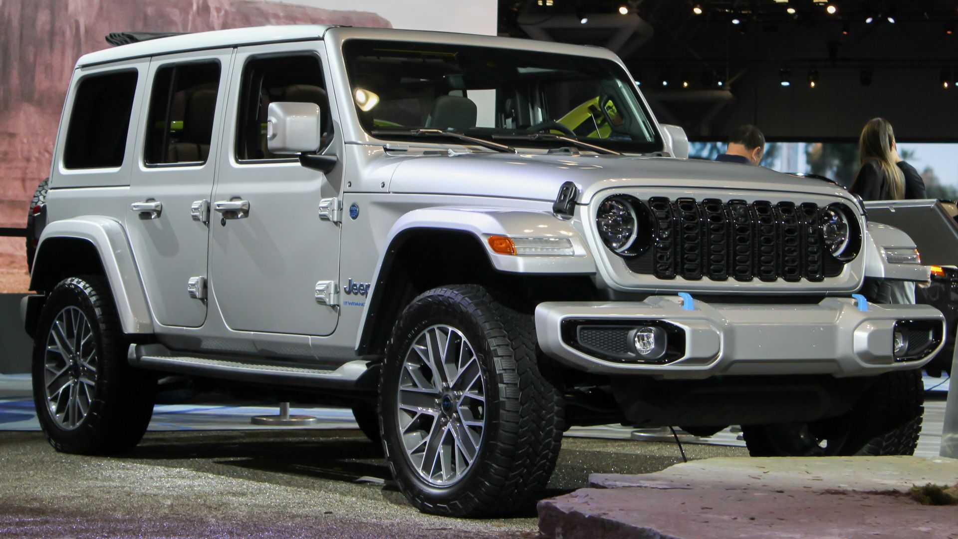 A 2024 Jeep Wrangler photographed during the 2023 New York International Auto Show, inside the Javits Convention Center, at Hudson Yards, New York.