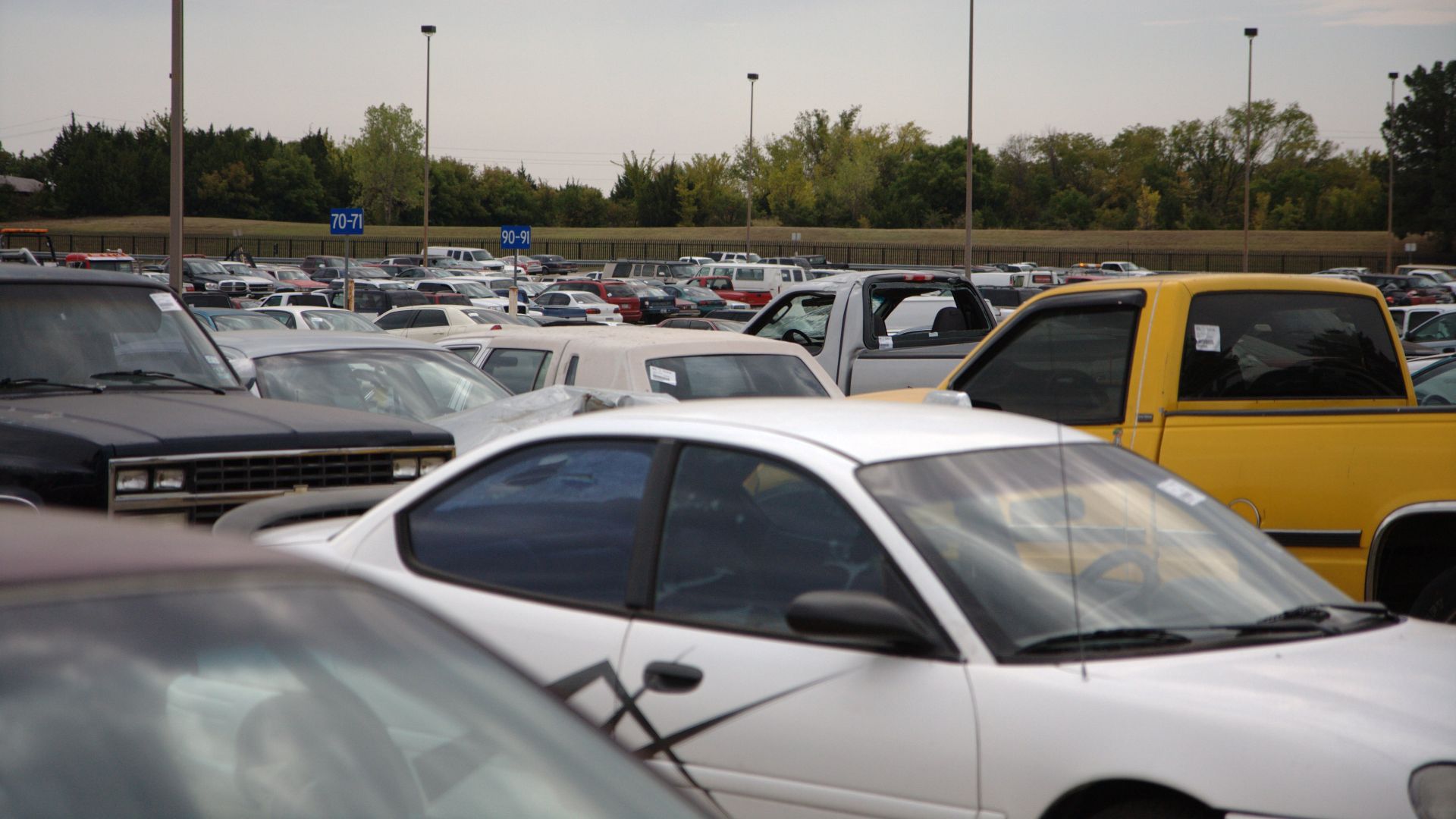 A car impound lot in the United States.