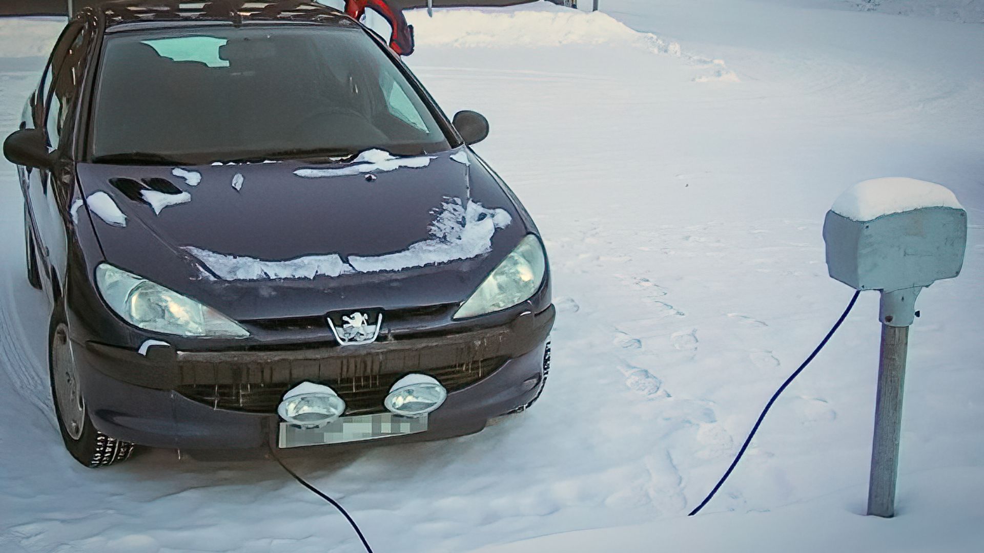elektrische Standheizung an Peugeot 206 in Nordschweden