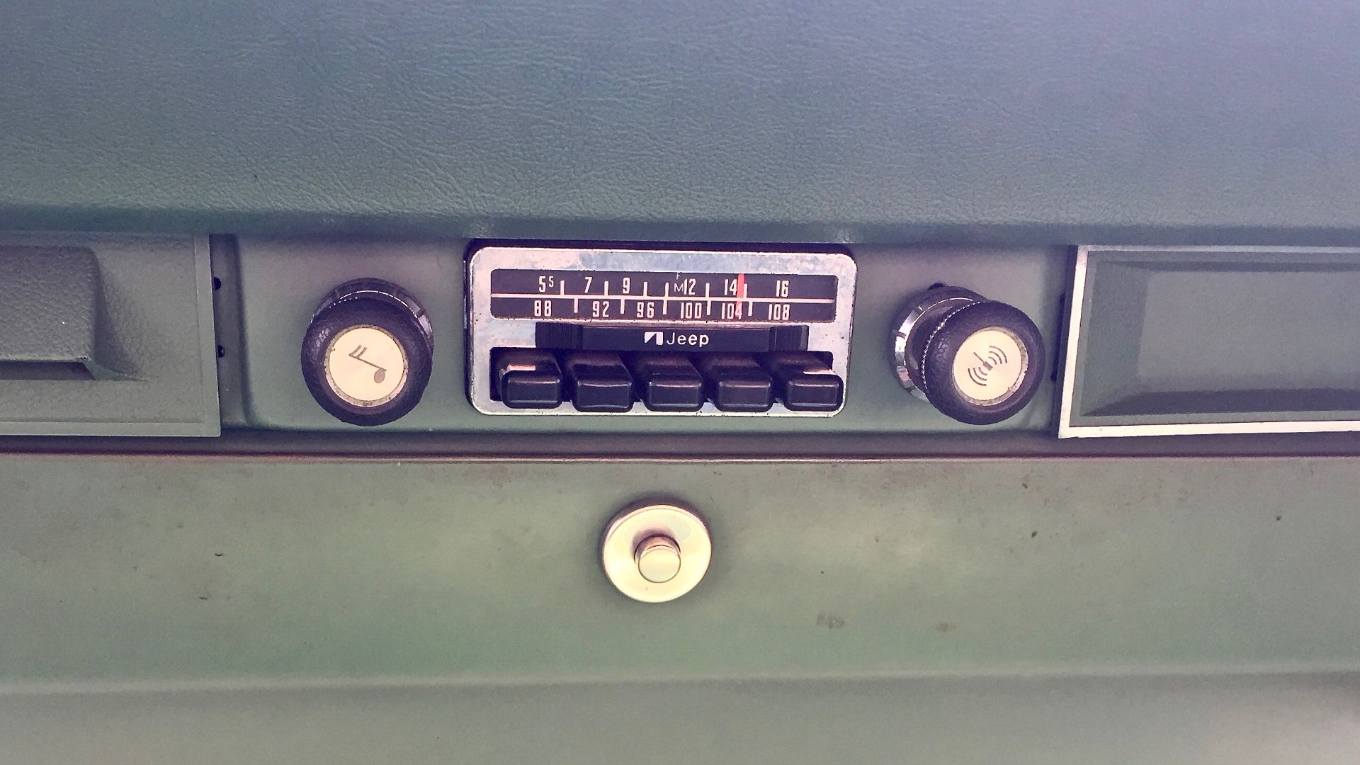1974 Jeep J10 pickup truck in all-original factory condition. Finished in green with matching interior. The Jeep Pickup or J-series were full-size pickup trucks based on the large Jeep SJ (Wagoneer) platform.
Photographs were taken during the 2017 Americ