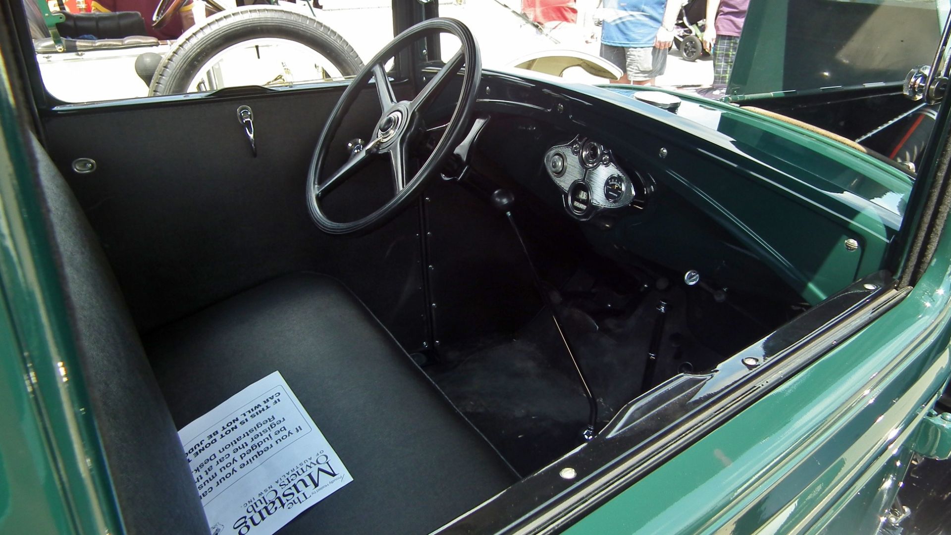 1931 Ford Model A pickup interior. Taken at the 2014 New South Wales All American Day, held at Castle Towers Shopping Centre, Castle Hill, Sydney.