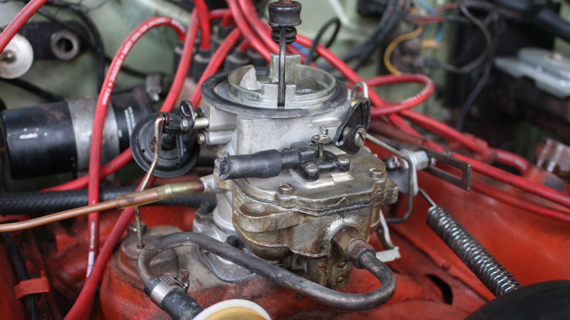 Photo of Carter BBD 2-barrel carburetor on 1968 Plymouth w/Chrysler LA 318 motor.