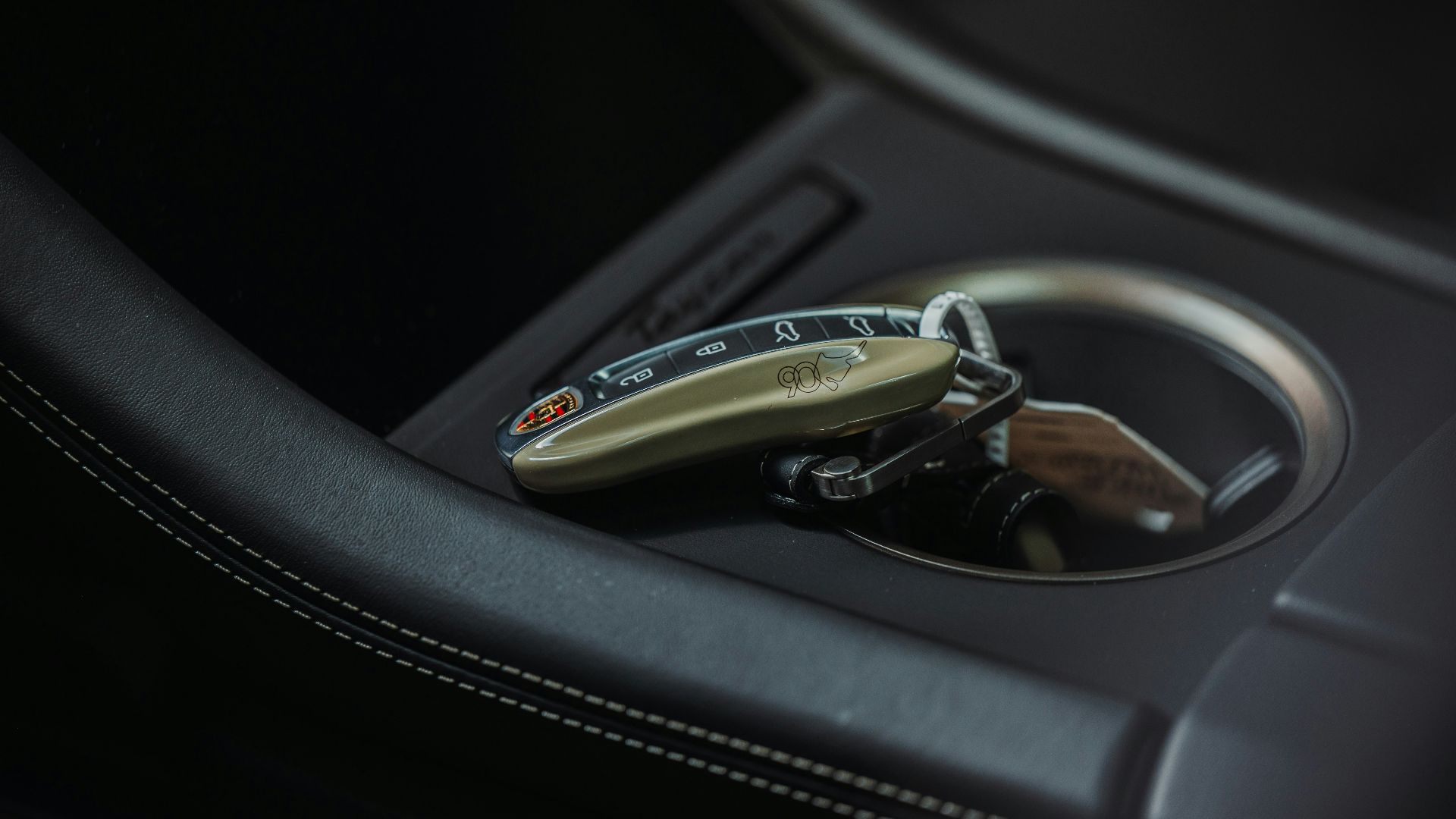 a close up of a car's gear lever