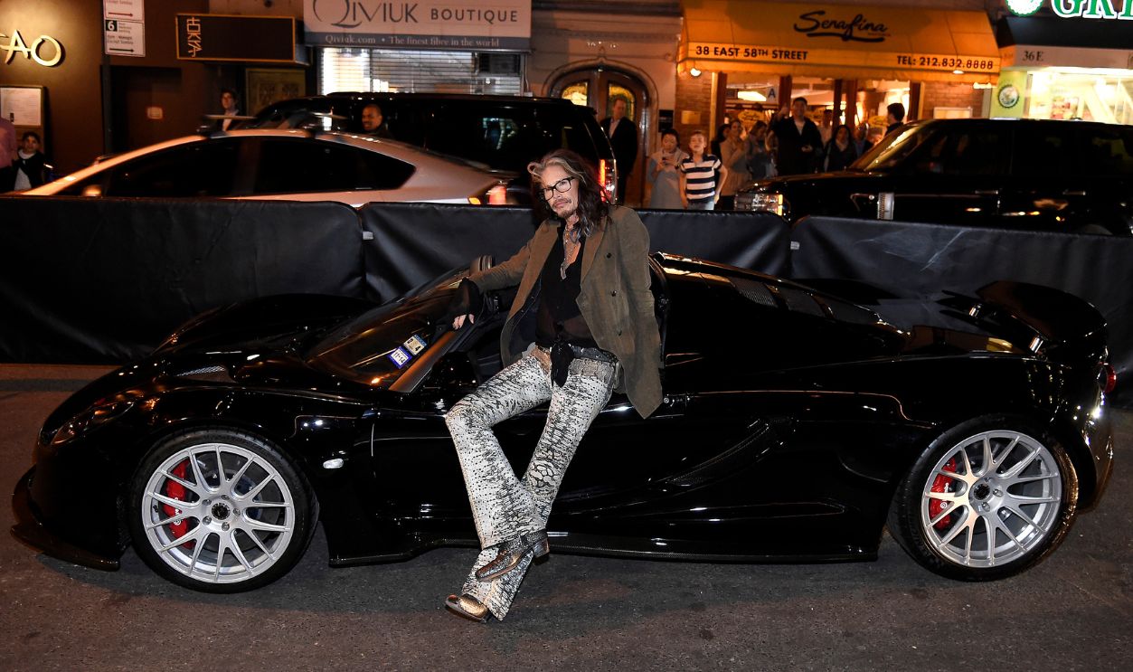 NEW YORK, NY - APRIL 30: Preview of Steven Tyler's Hennessy Venom GT Spyder and Celebration of "Steven Tyler...Out on a Limb" Show to Benefit "Janie's Fund" in Collaboration with Youth Villages at Lavo on April 30, 2016 in New York City.