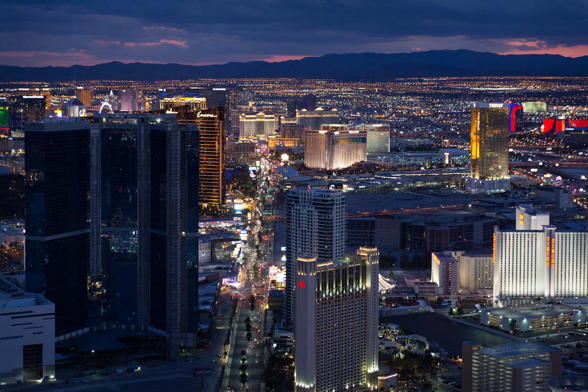 Panorama Photo of Las Vegas Strip at Night