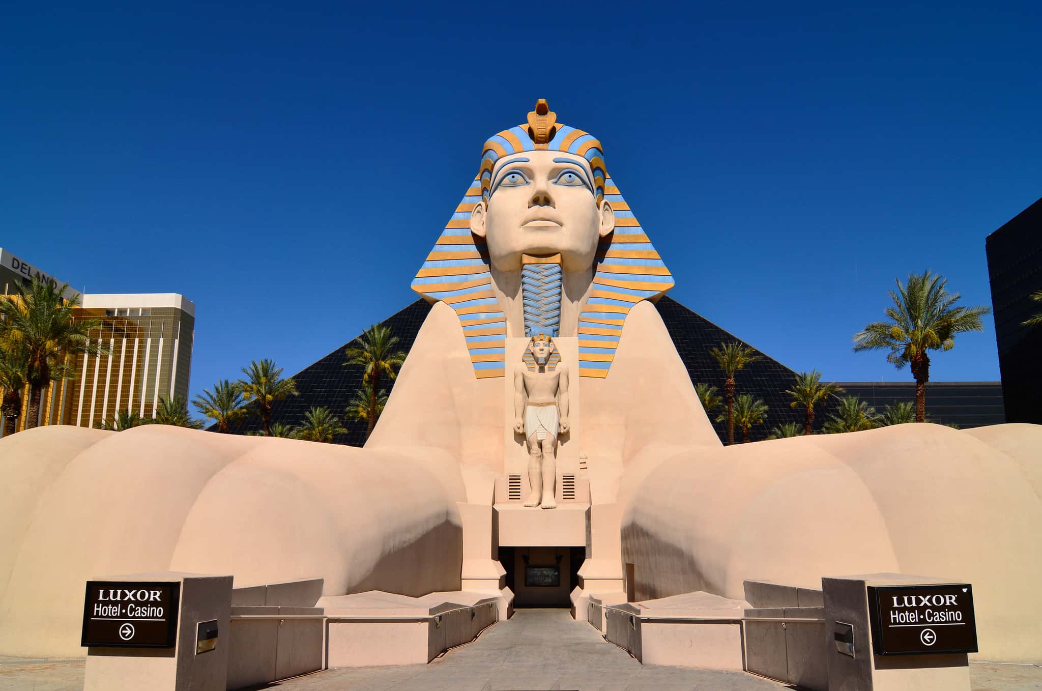 The entrance to the Luxor Hotel & Casino, Las Vegas