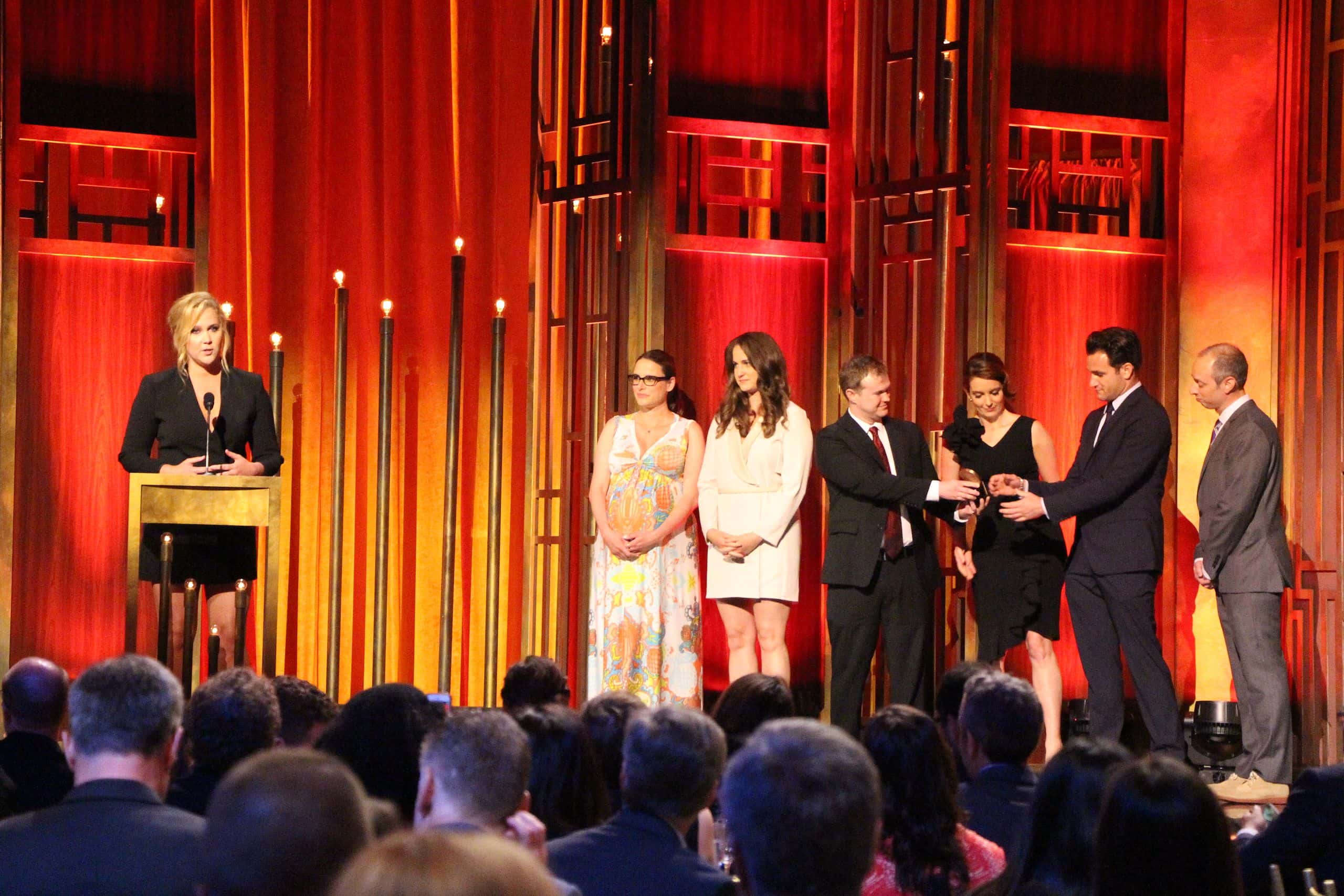 Amy Schumer with the crew of Inside Amy Schumer at the 74th Annual Peabody Awards