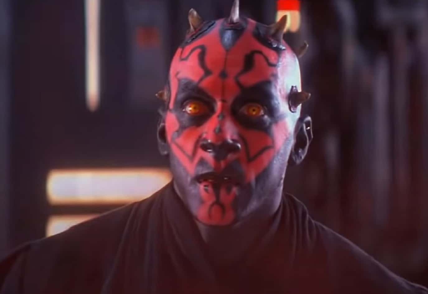 Screenshot of Dart Maul looking at camera - from Star Wars: Episode I – The Phantom Menace (1999)