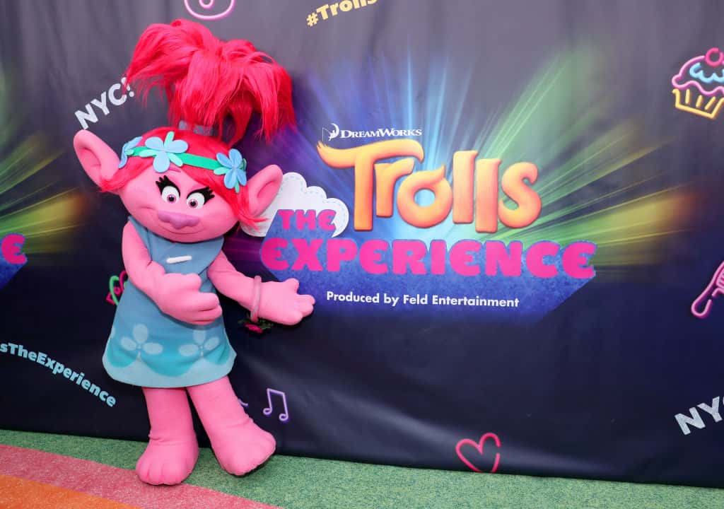 Poppy attends DreamWorks Trolls The Experience Rainbow Carpet Grand Opening