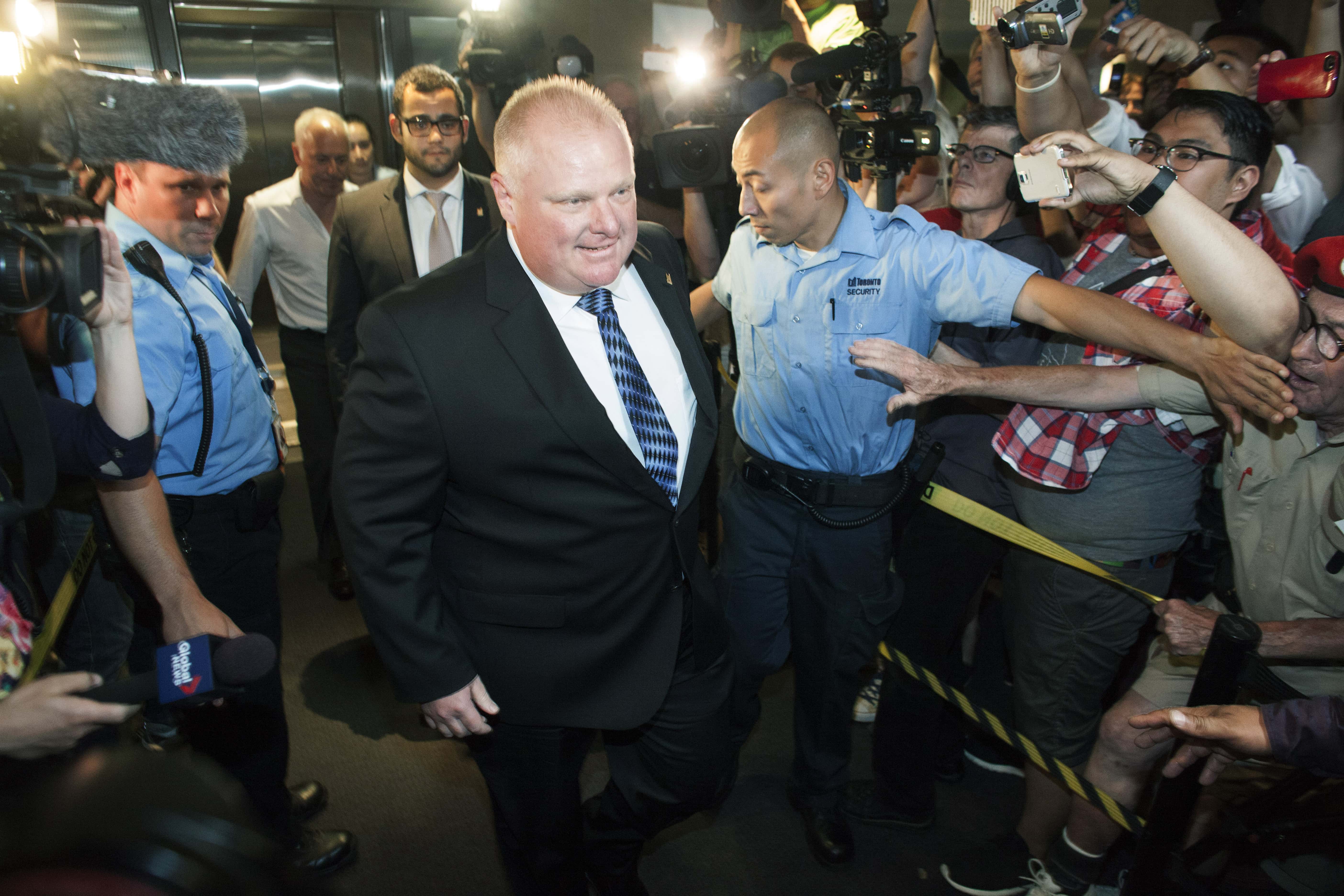 Toronto Mayor Rob Ford enters his office at city hall - 2014