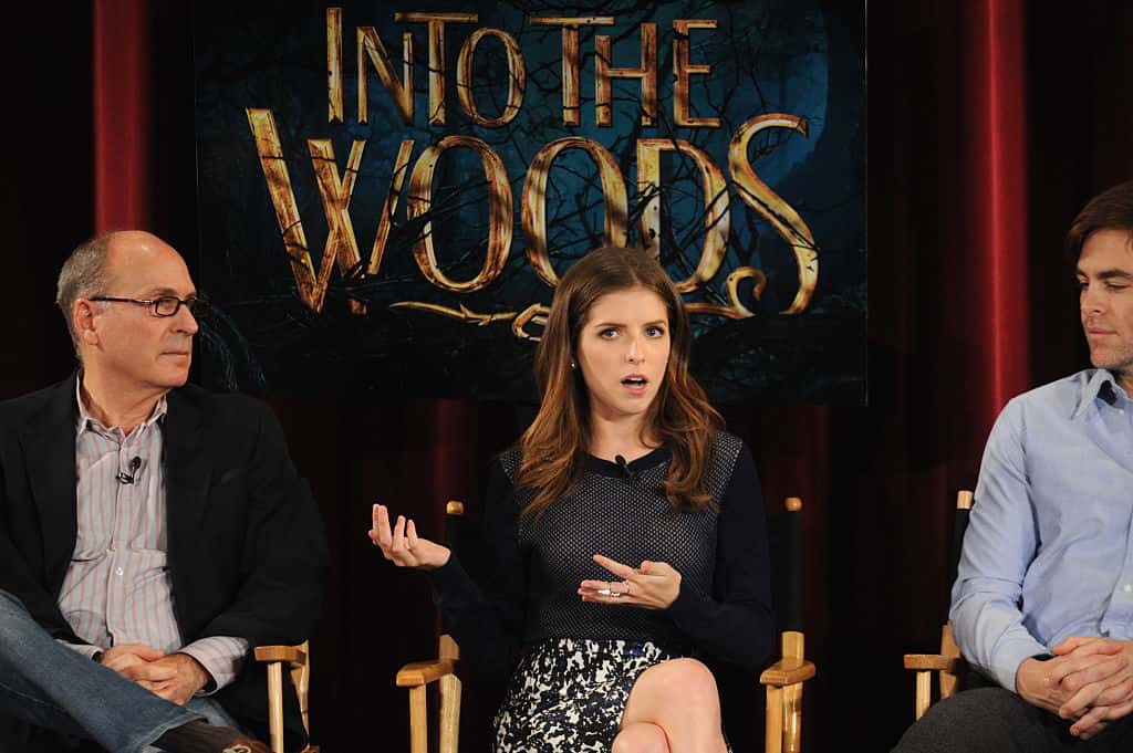 Screenwriter James Lapine, actress Anna Kendrick and actor Chris Pine take part in a Q&A following a screening of the film Into the Woods