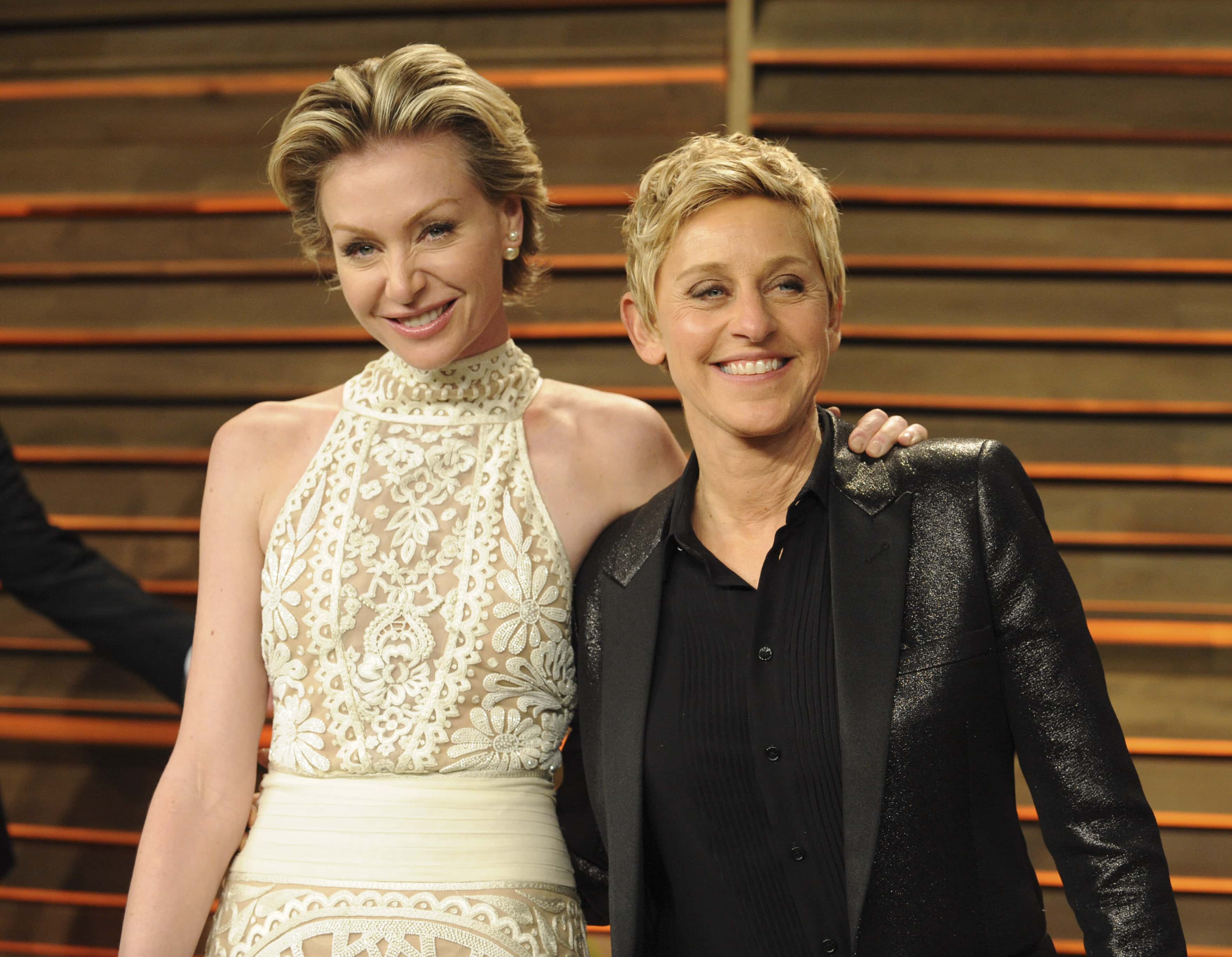 Portia de Rossi and Ellen DeGeneres attend the Vanity Fair Oscar Party - 2014