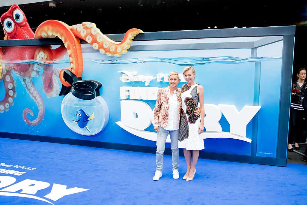 Ellen DeGeneres and Portia de Rossi arrives for the UK Premiere of