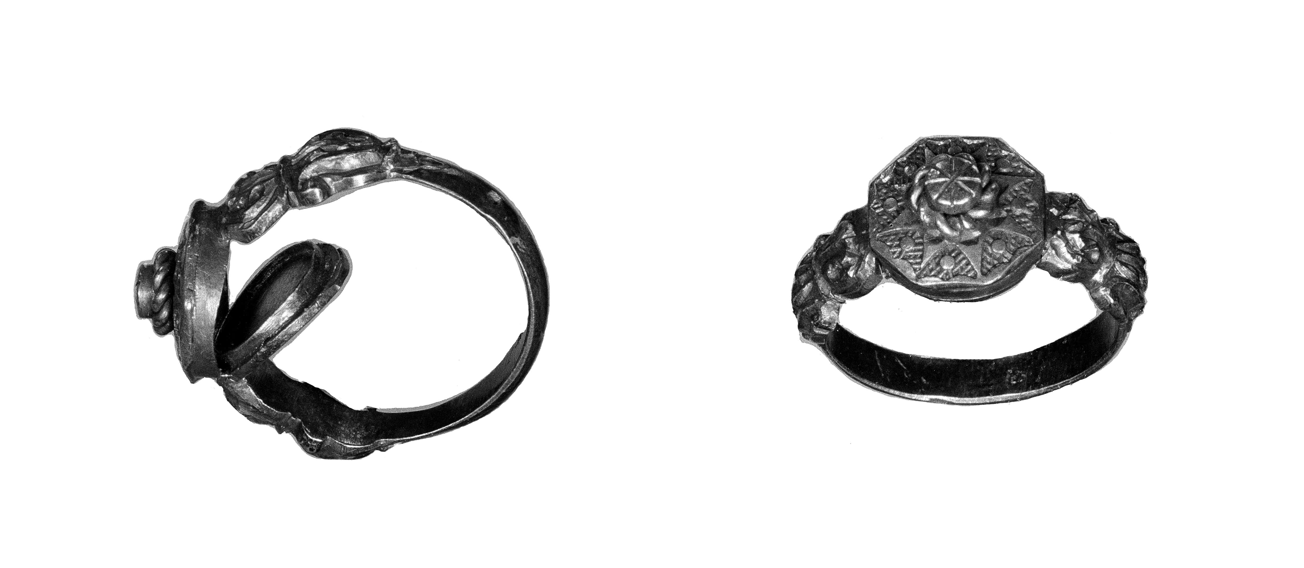 Gold ring with container