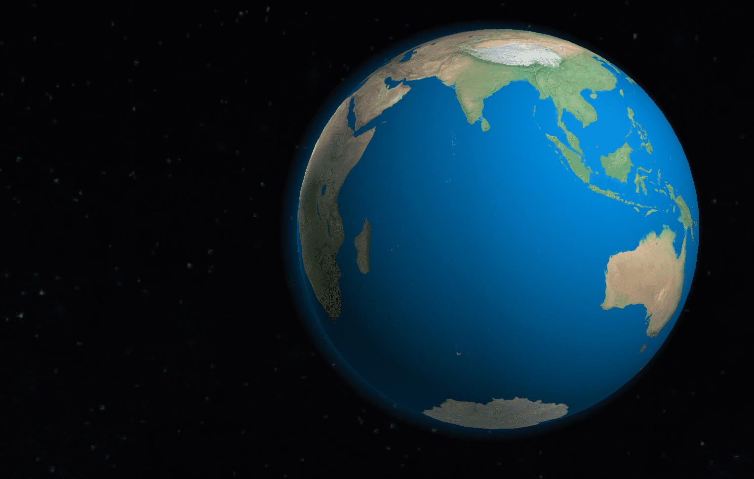  Digital rendering of the satellite view of Indian Ocean