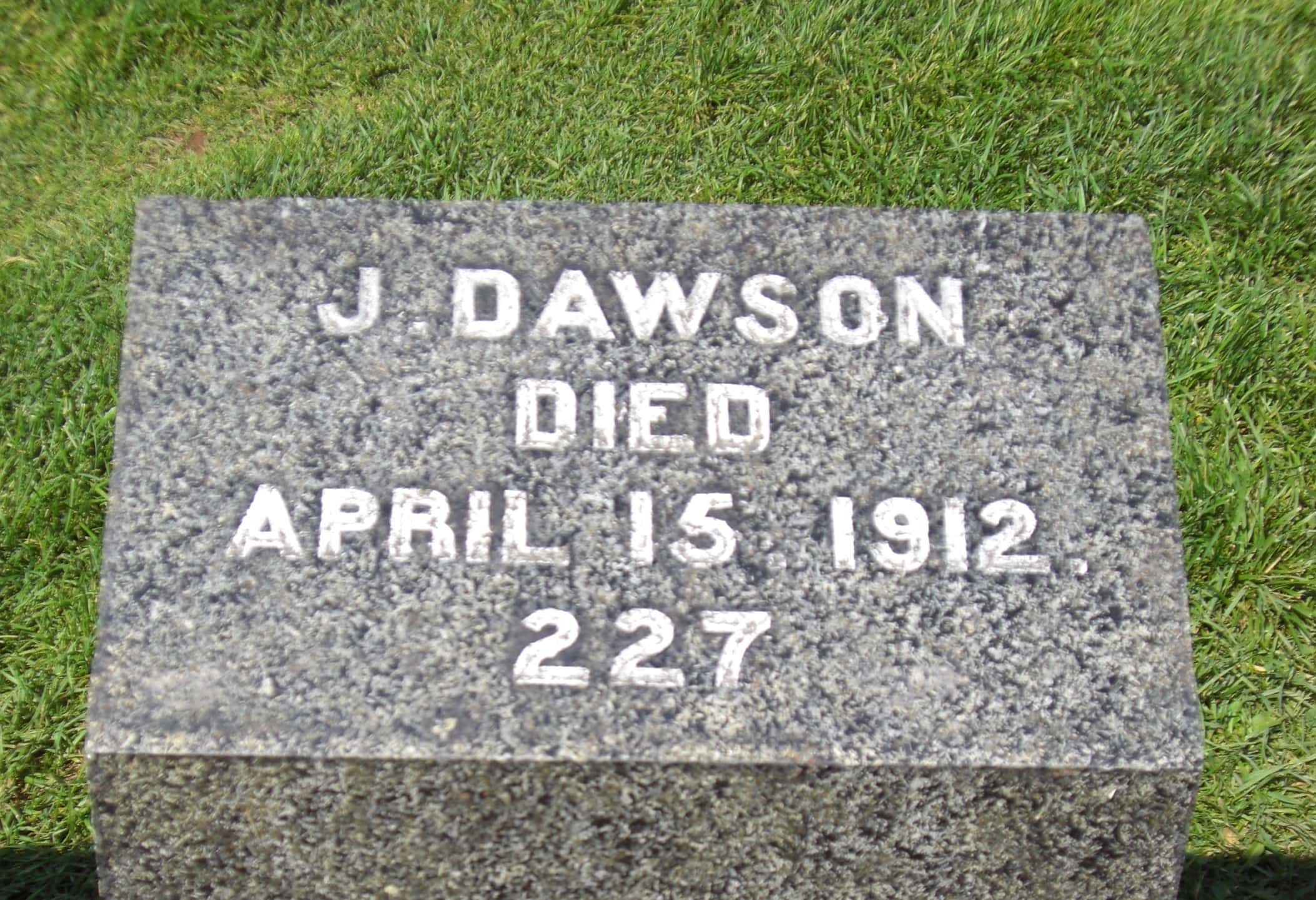 Joseph Dawson Gravestone