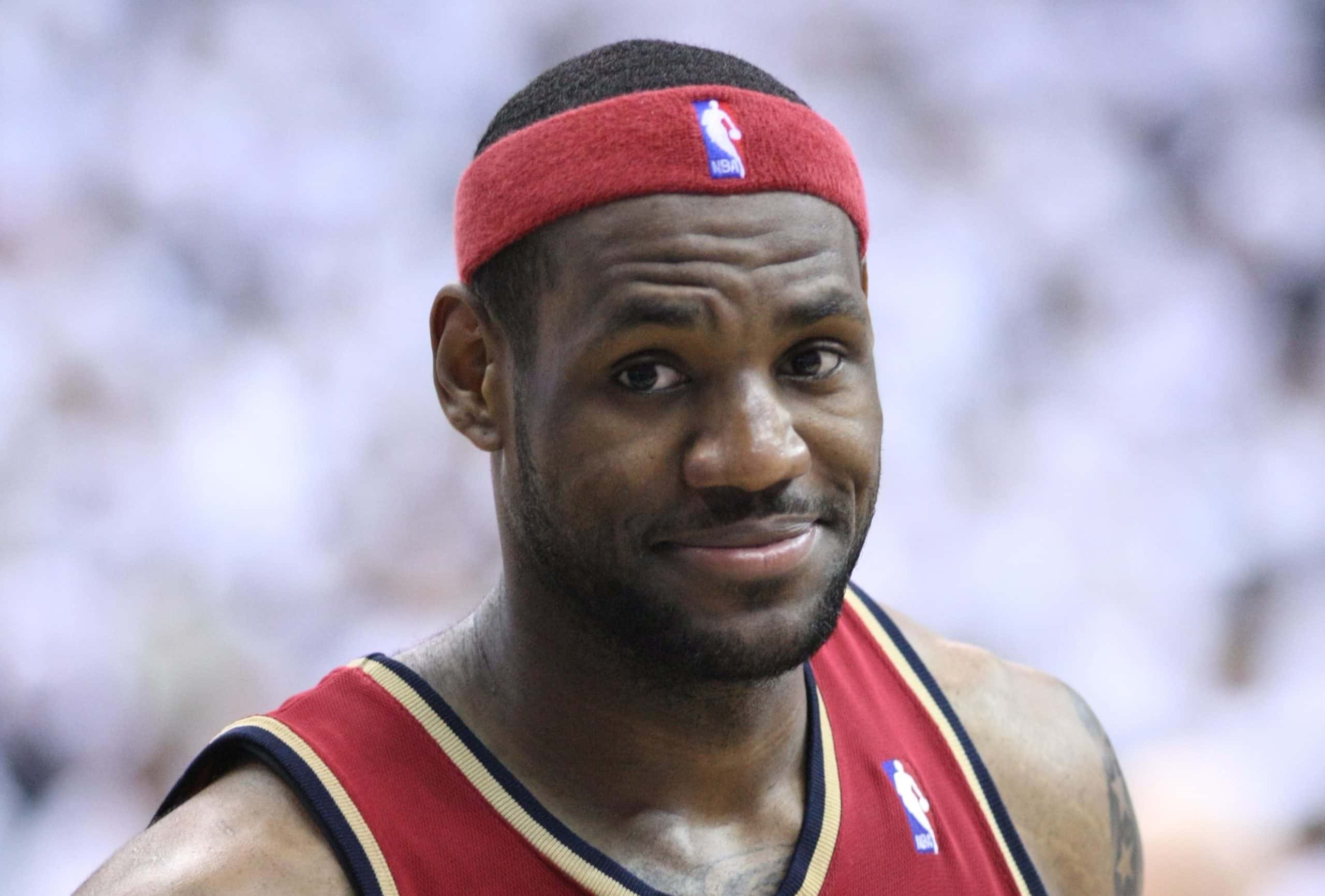 LeBron James in red jersey