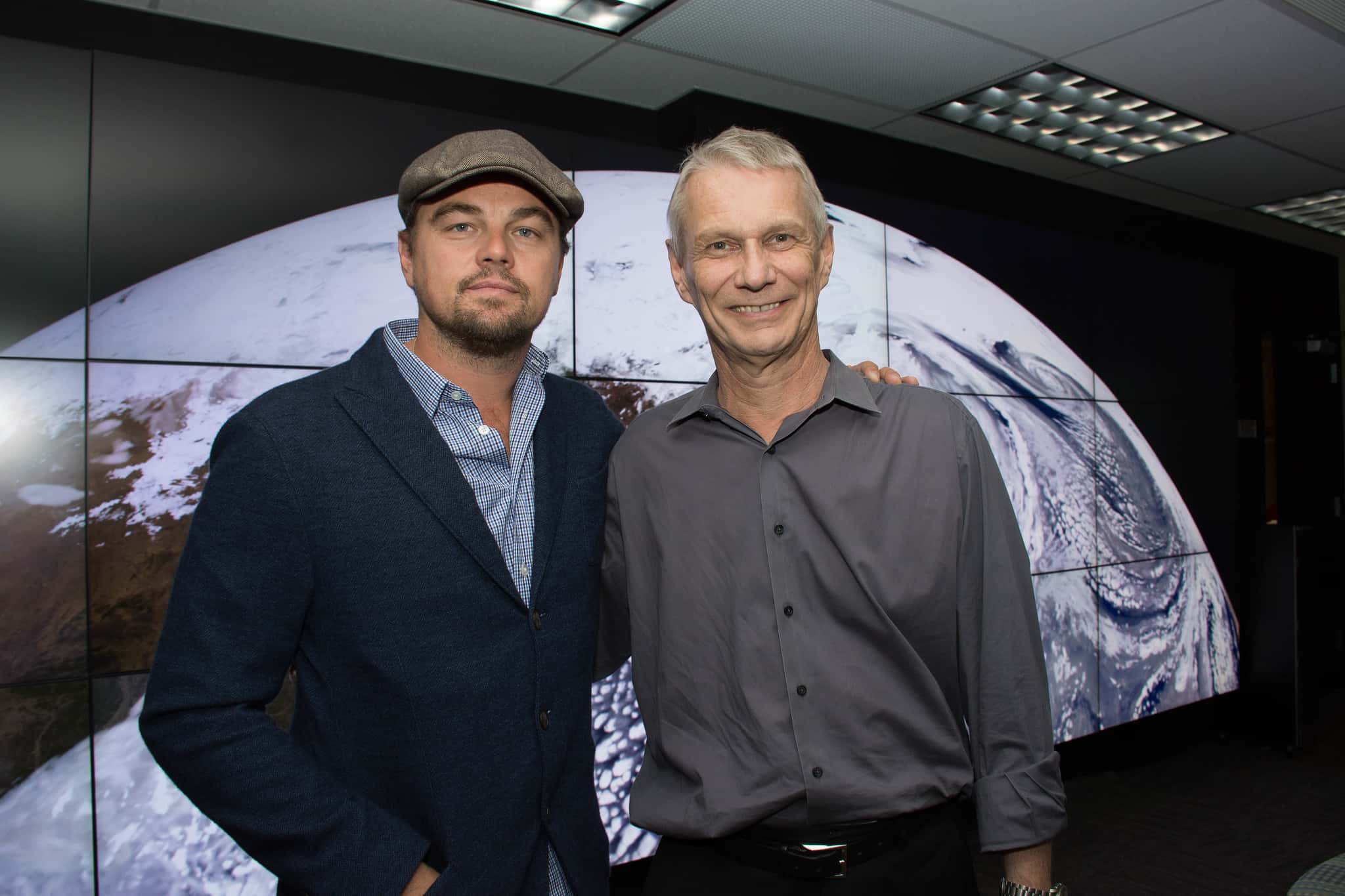 Leonardo DiCaprio visited Goddard Saturday to discuss Earth science with Piers Sellers