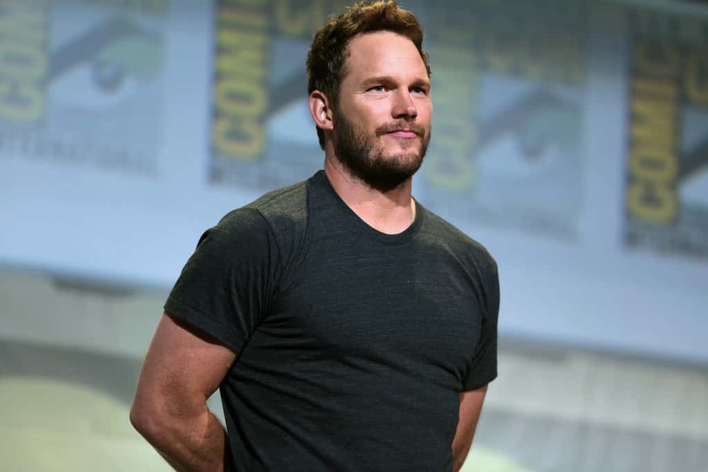 Chris Pratt speaking at the 2016 San Diego Comic Con International, for "Guardians of the Galaxy Vol. 2", at the San Diego Convention Center in San Diego, California.